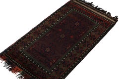 Vintage Baluch Afghan rug in Red, Green, Blue & Black Patterns from Rug & Kilim