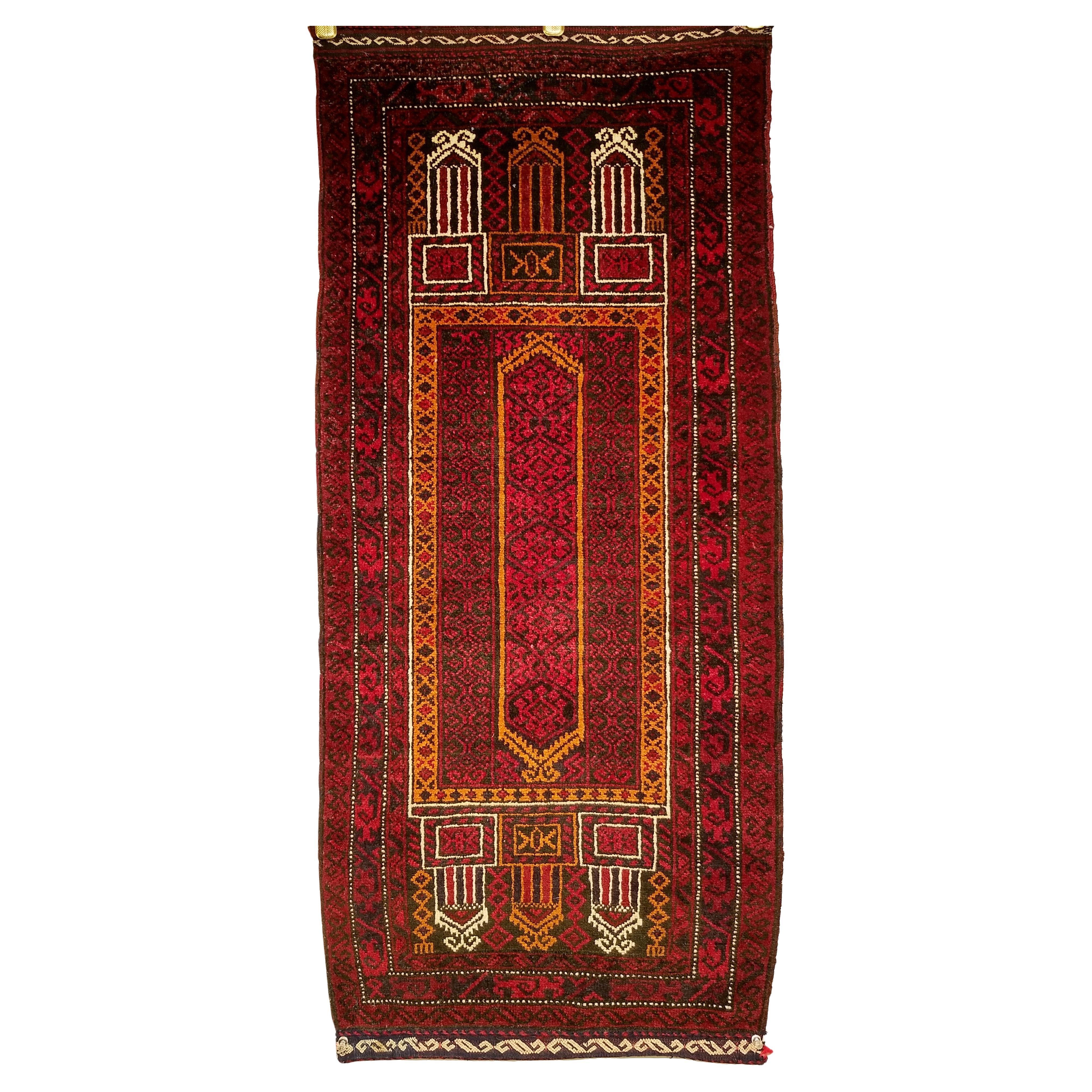 Vintage Baluch Prayer Rug