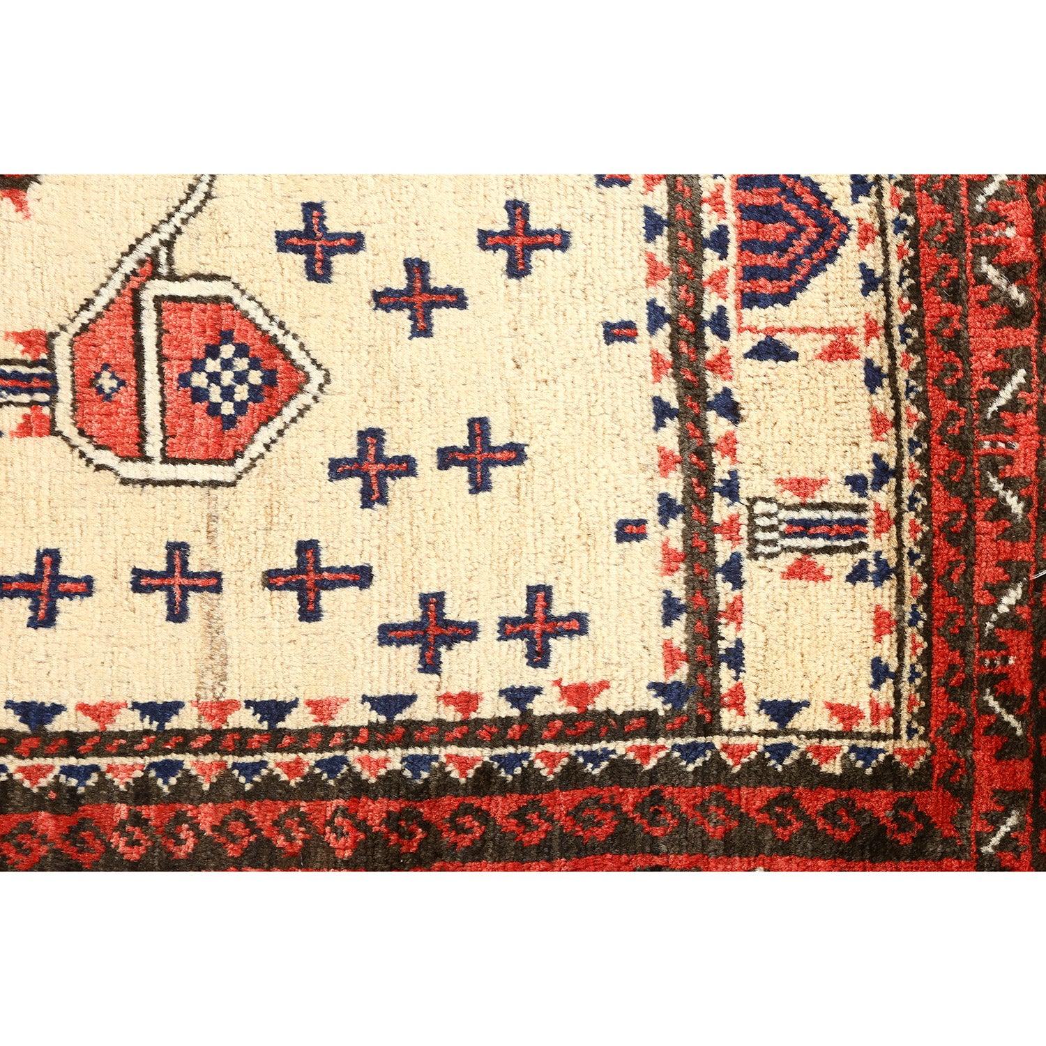 Vintage Baluch Teppich - Größe: 4'7x2'10 (Persisch) im Angebot