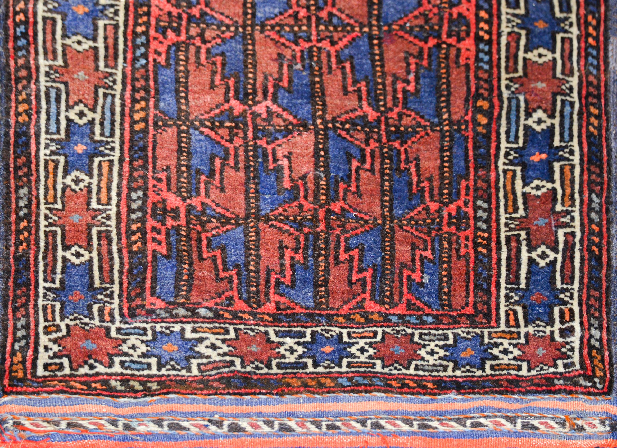 Hand-Knotted Vintage Baluch Runner For Sale