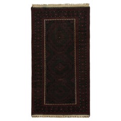 Vintage Baluch Runner Rug in Maroon & Blue Geometric Patterns, from Rug & Kilim