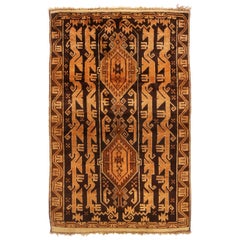 Vintage Baluch Transitional Golden Brown Wool Persian Rug by Rug & Kilim