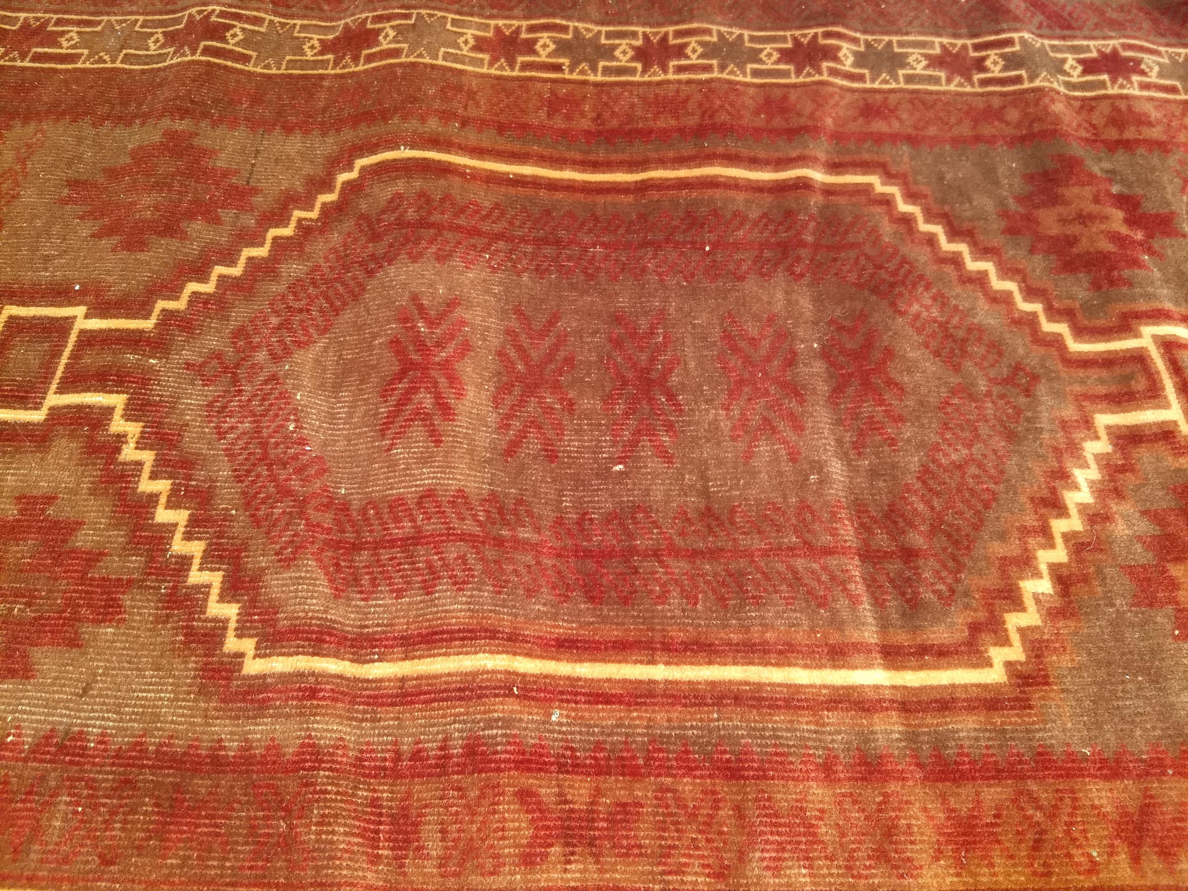 Vintage Baluch Stammeskunst-Teppich in All Over-Geometrischem Muster im Angebot 3