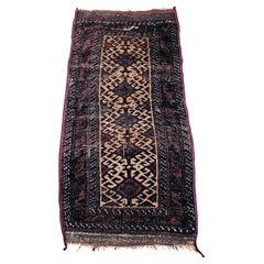Vintage Baluch Stammeskunst-Teppich in All Over-Geometrischem Muster