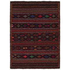 Kilim tribale Baluch vintage in marrone con motivi geometrici di Rug & Kilim