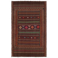 Kilim tribale Baluch vintage in marrone con motivi geometrici, da Rug & Kilim
