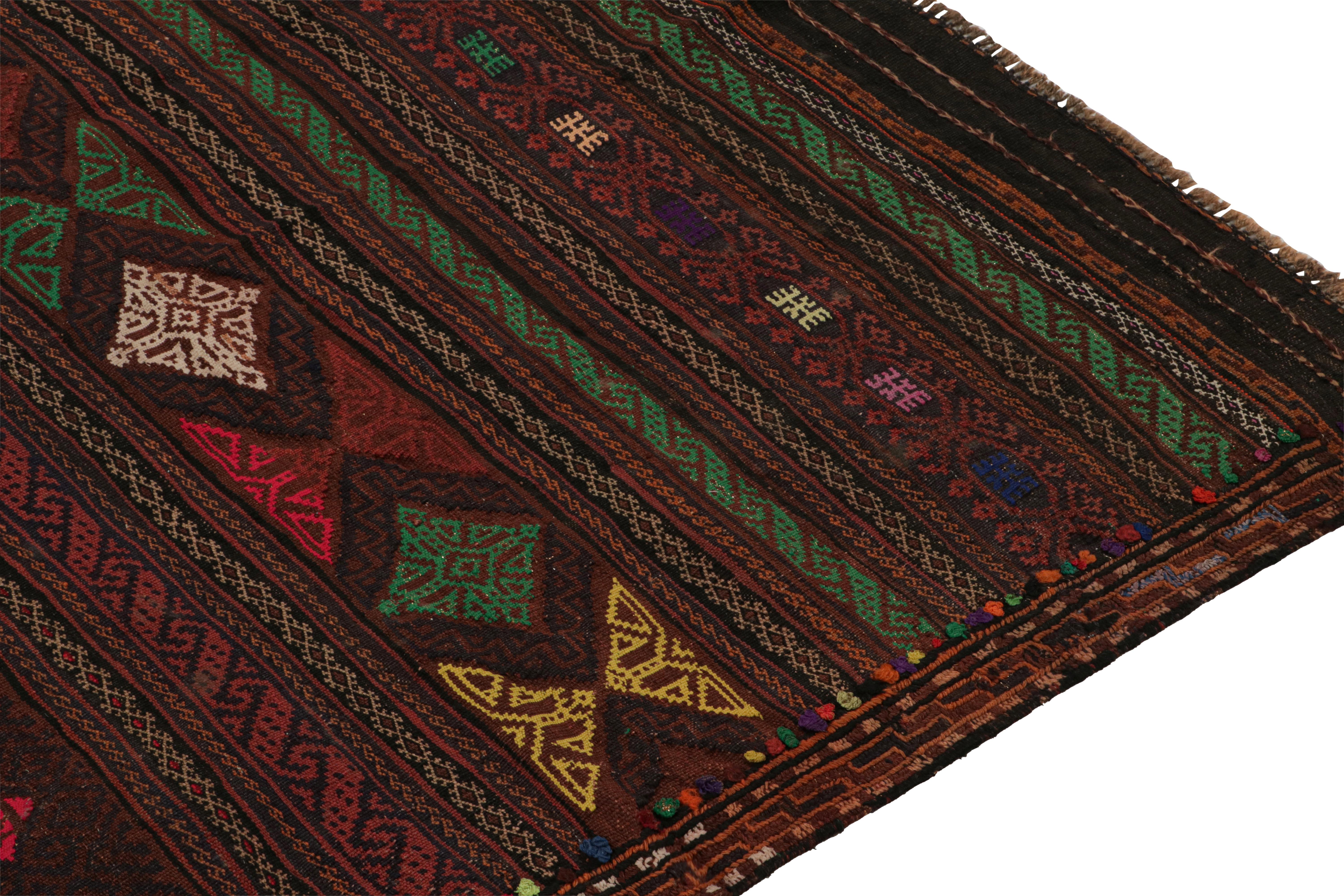 Vintage Baluch Tribal Kilim in Brown with Multicolor Patterns from Rug & Kilim In Good Condition For Sale In Long Island City, NY
