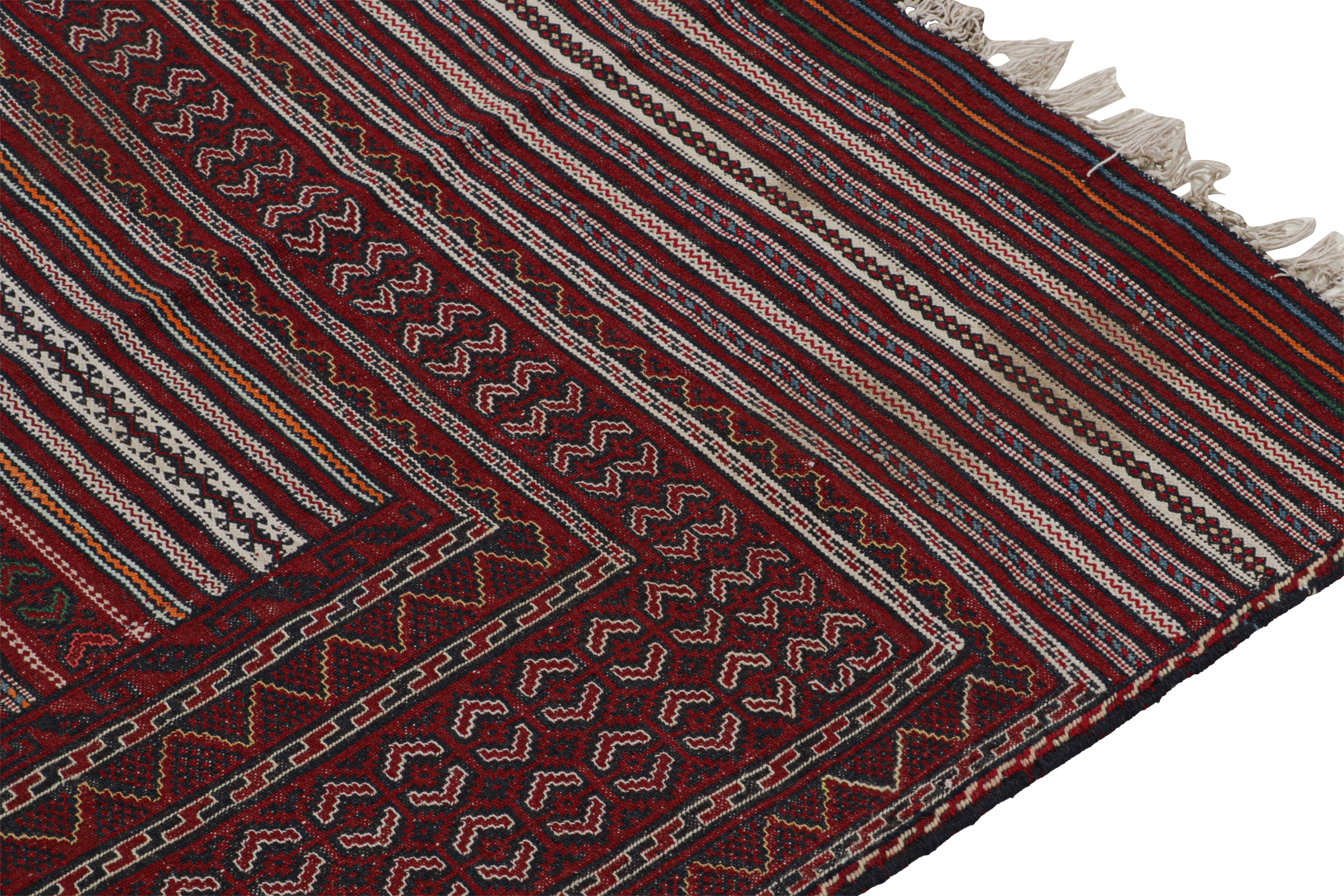 Vintage Baluch Tribal Kilim in Red with Geometric Patterns, from Rug & Kilim In Good Condition For Sale In Long Island City, NY