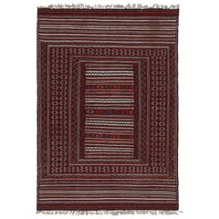 Kilim tribale Baluch vintage in rosso con motivi geometrici, da Rug & Kilim