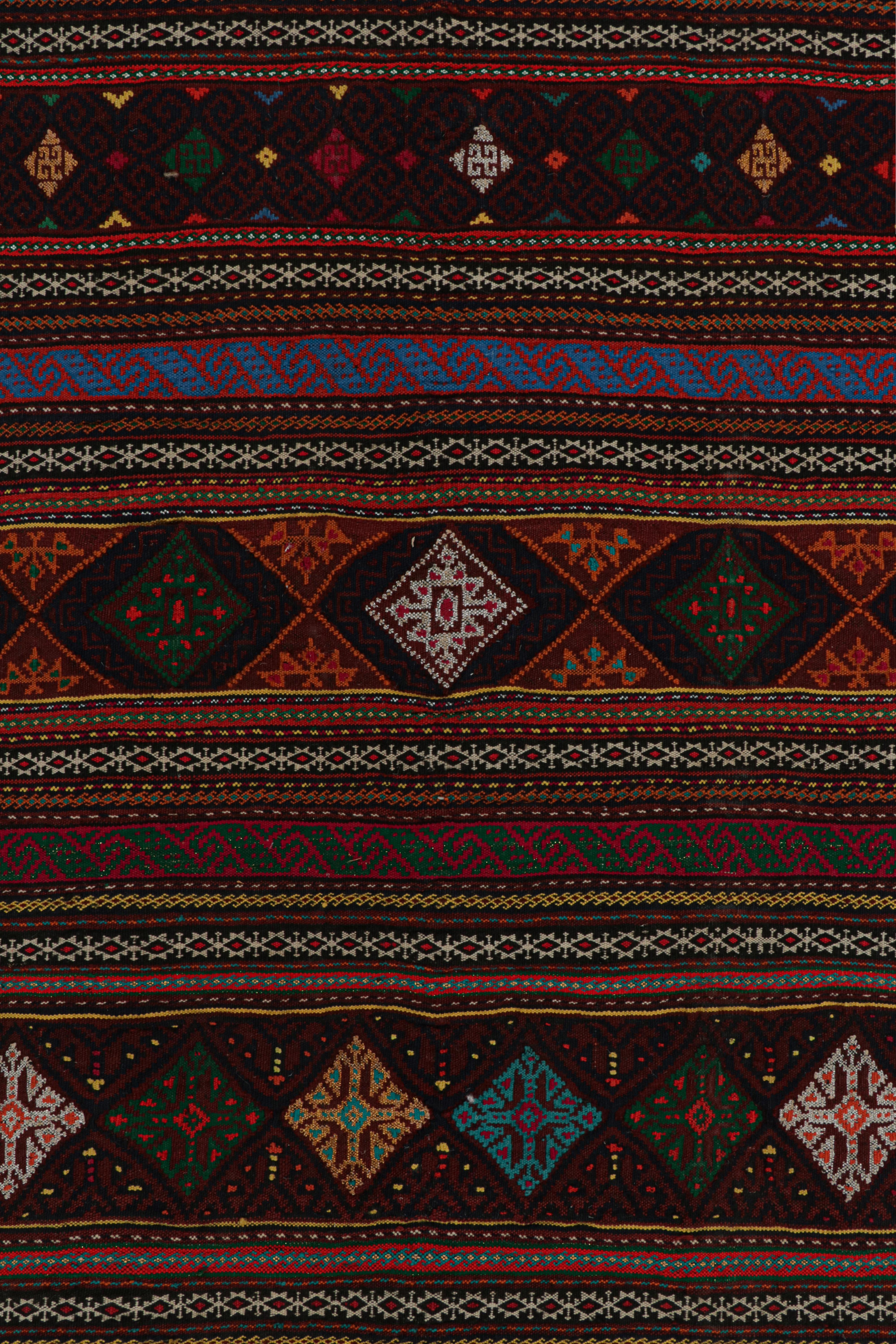 Mid-20th Century Vintage Baluch Tribal Kilim with Colorful Geometric Patterns, from Rug & Kilim For Sale