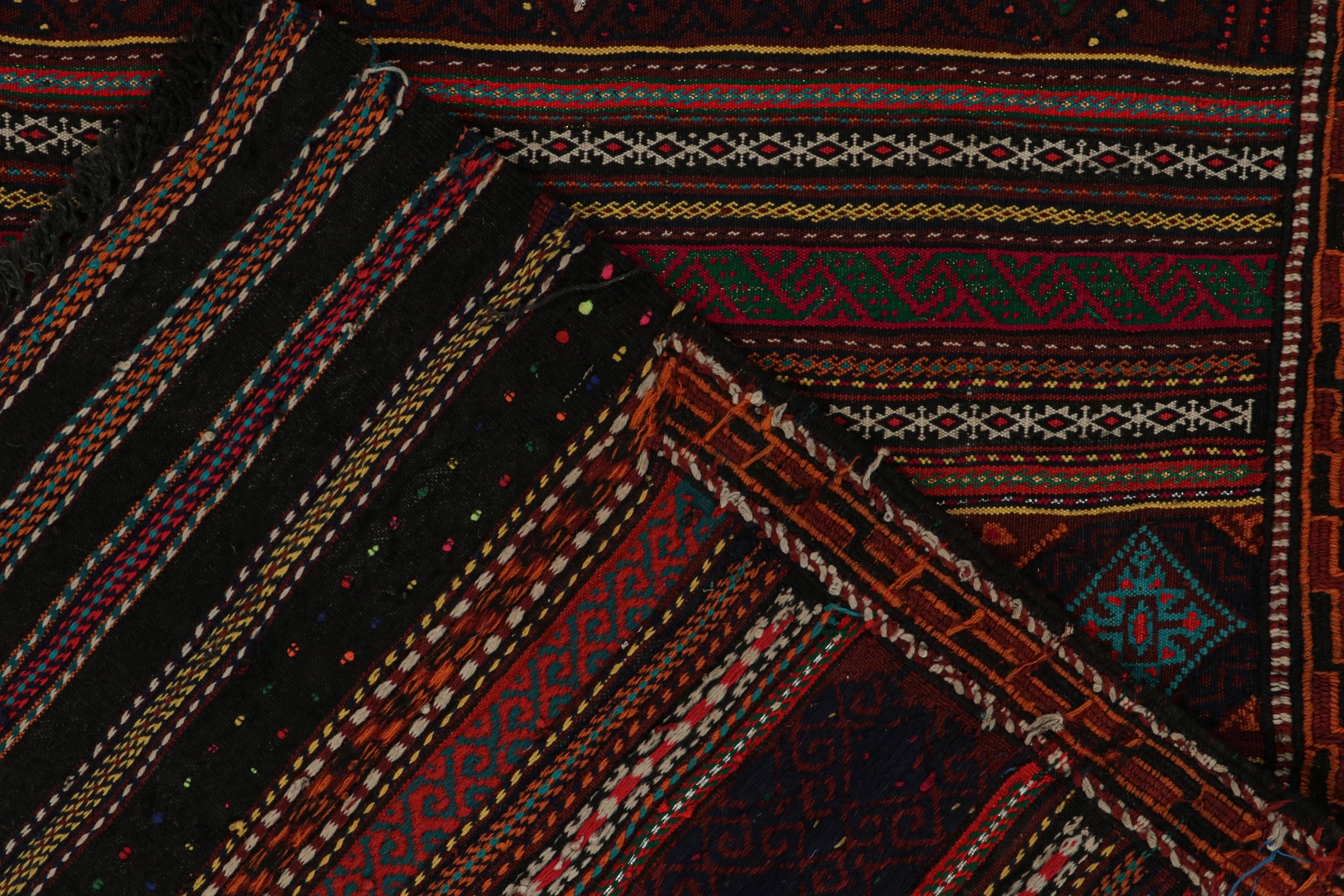 Wool Vintage Baluch Tribal Kilim with Colorful Geometric Patterns, from Rug & Kilim For Sale