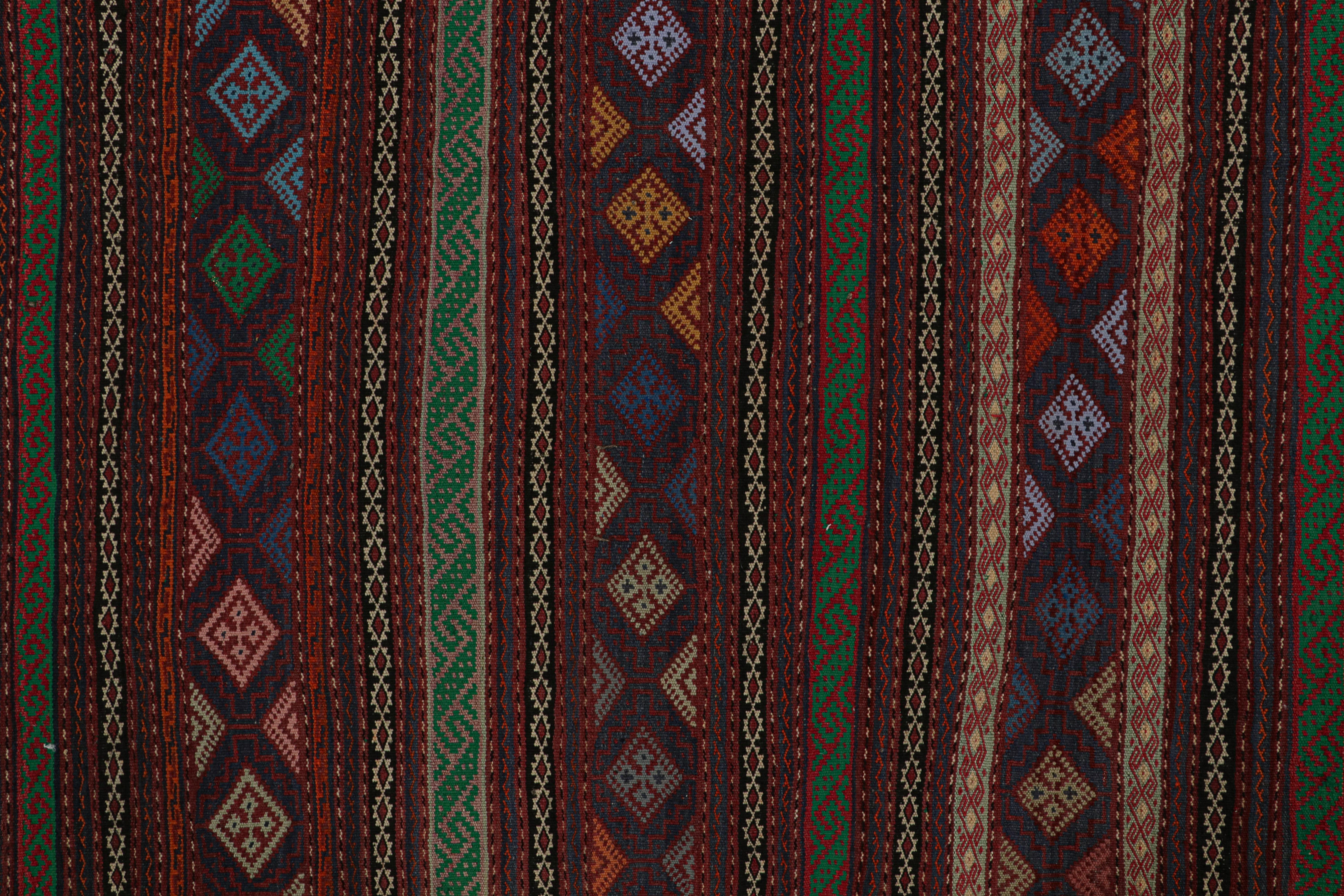 Mid-20th Century Vintage Baluch Tribal Kilim with Colorful Stripes & Motifs, from Rug & Kilim For Sale