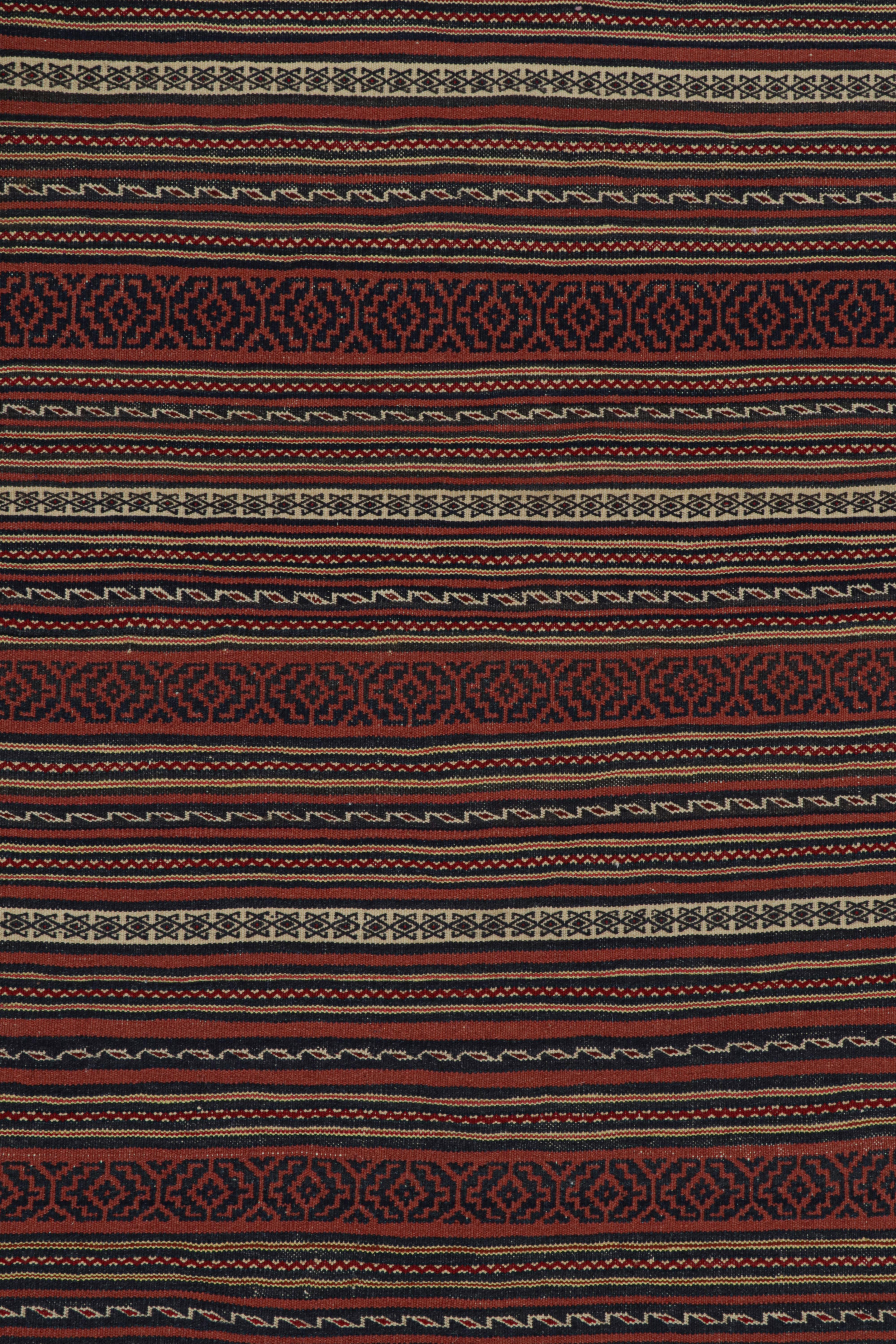 Vintage Baluch Tribal Kilim with Red, Blue and Beige Stripes, from Rug & Kilim In Good Condition For Sale In Long Island City, NY