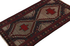 Vintage Baluch Tribal Rug in Navy Blue with Medallions, from Rug & Kilim