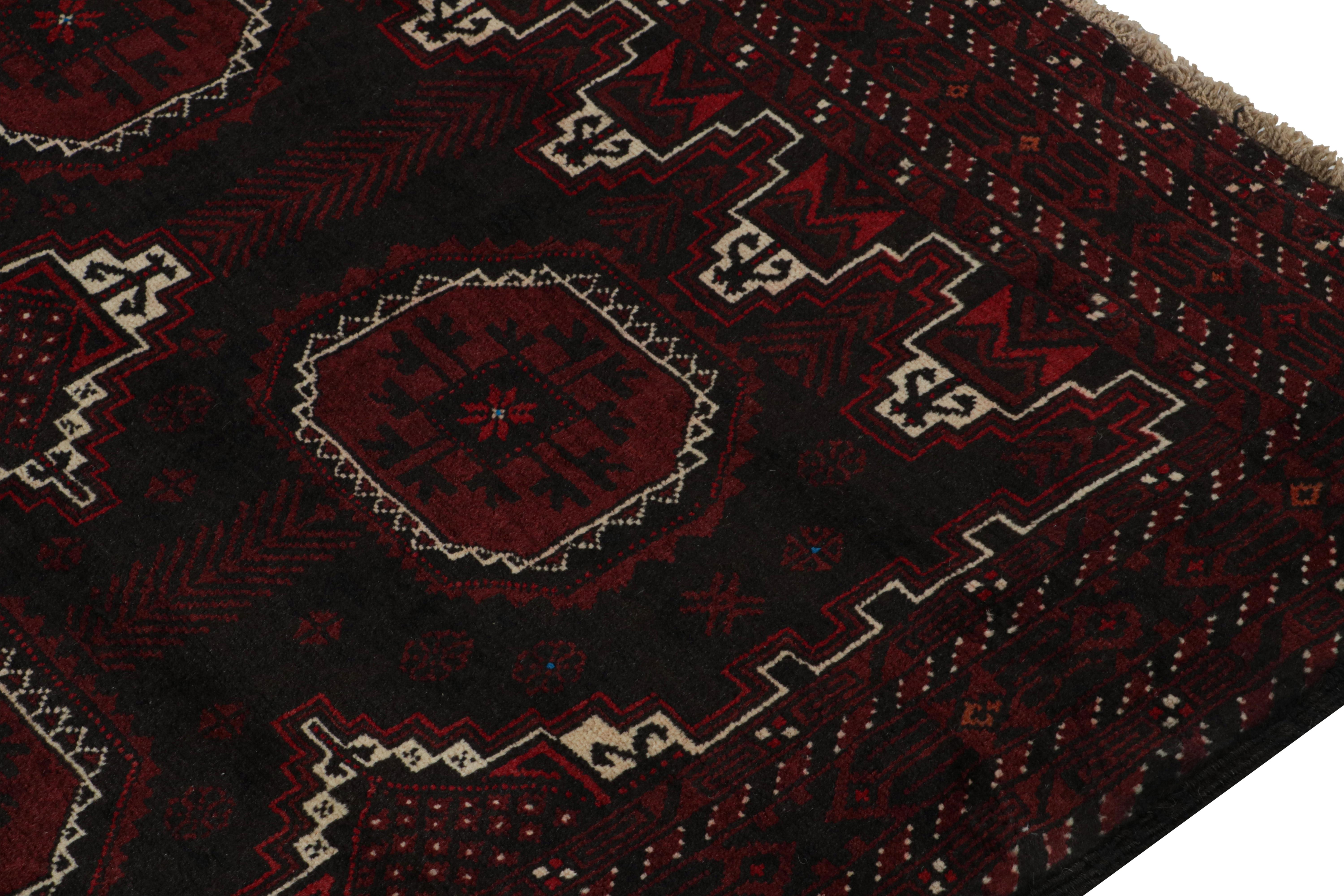 Vintage Baluch Tribal Rug in Red & Black Patterns by Rug & Kilim In Good Condition For Sale In Long Island City, NY