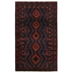 Vintage Baluch Stammes-Teppich in Rot, Blau & Brown-Muster von Rug & Kilim