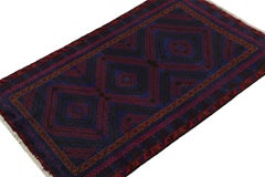 Vintage Baluch Tribal Rug in Red & Blue Geometric Pattern, from Rug & Kilim
