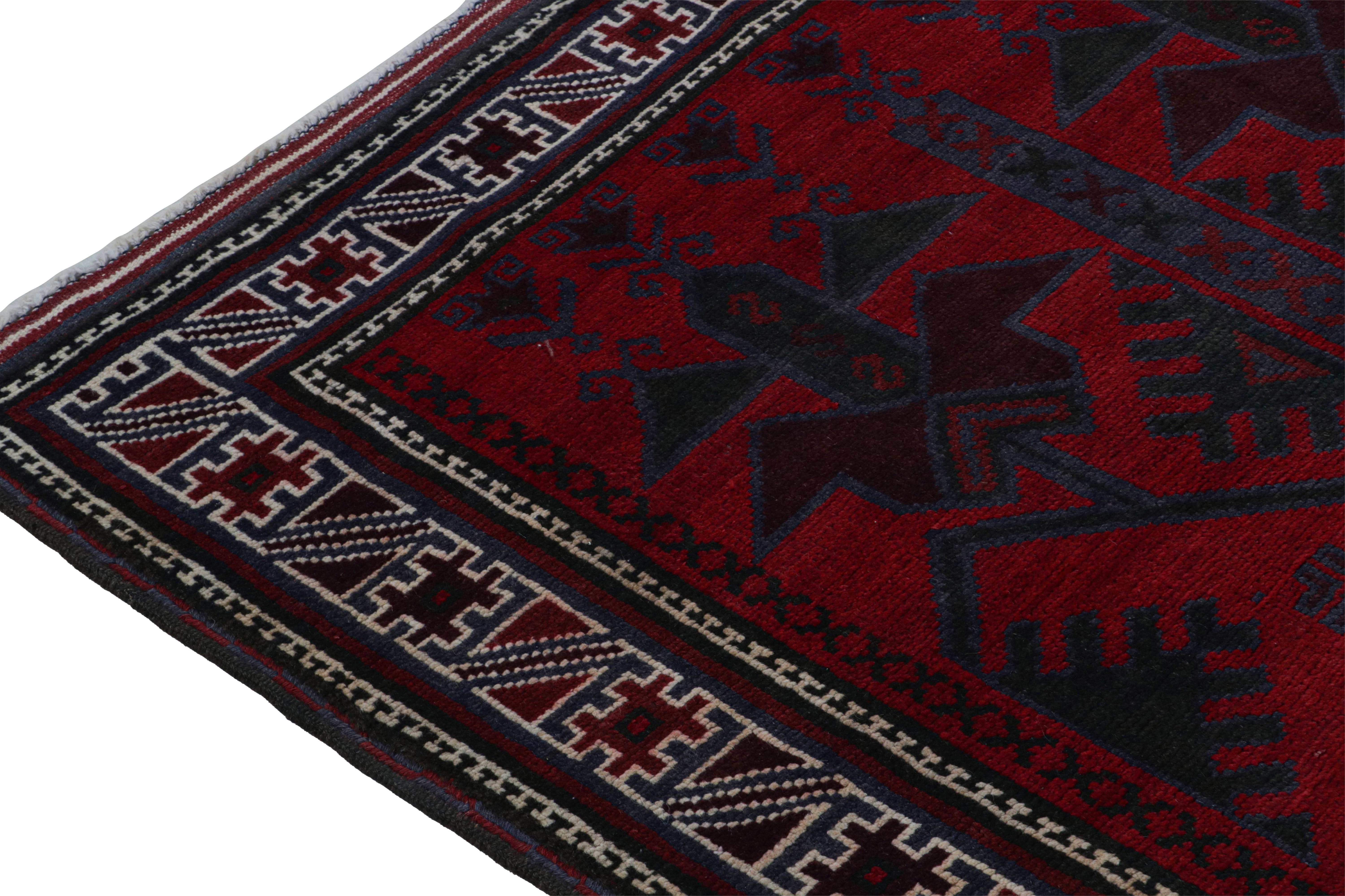 Vintage Baluch Tribal Rug in Red with Geometric Patterns, from Rug & Kilim In Good Condition For Sale In Long Island City, NY