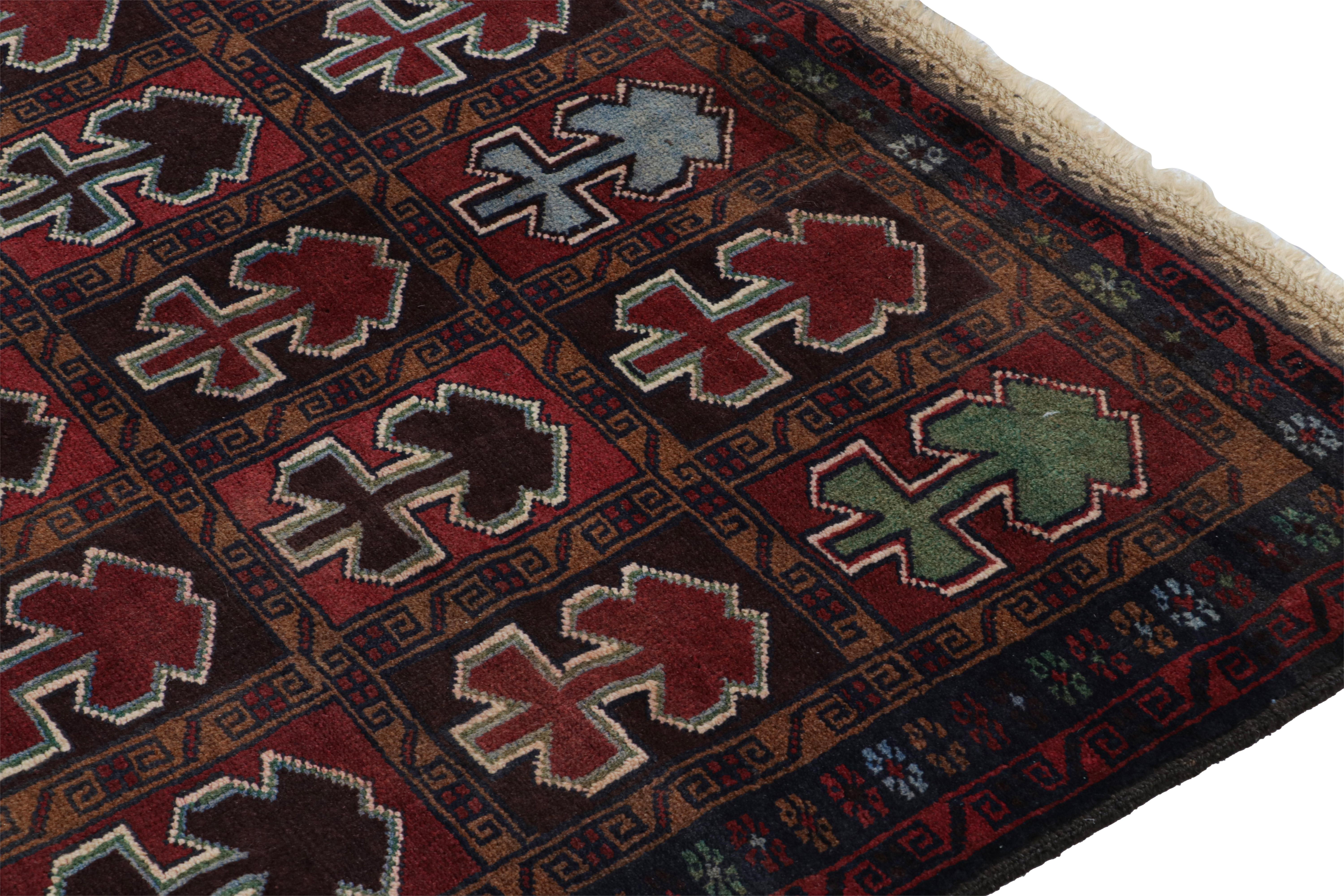 Vintage Baluch Tribal Rug in Red with Geometric Patterns, from Rug & Kilim In Good Condition For Sale In Long Island City, NY