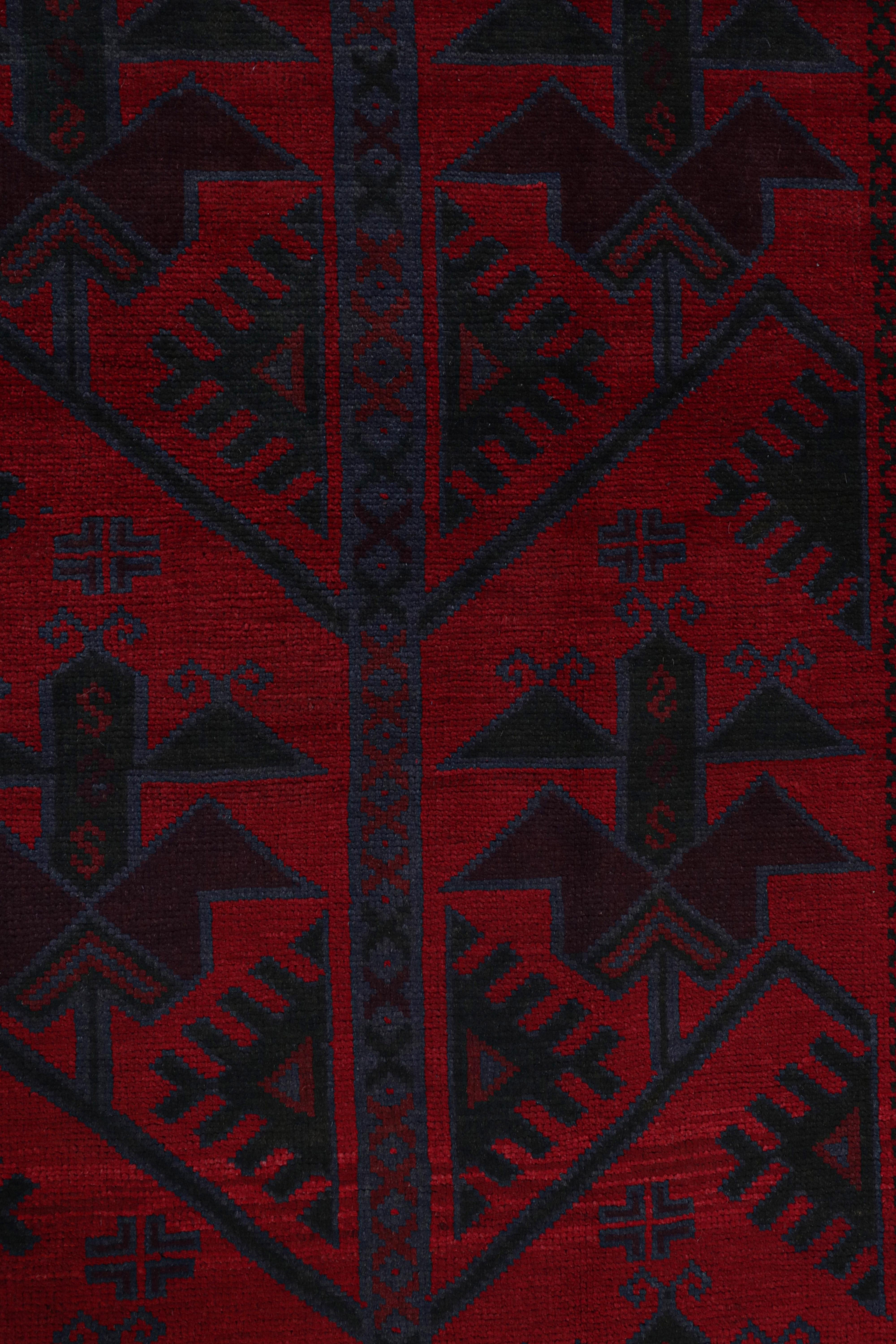 Mid-20th Century Vintage Baluch Tribal Rug in Red with Geometric Patterns, from Rug & Kilim For Sale