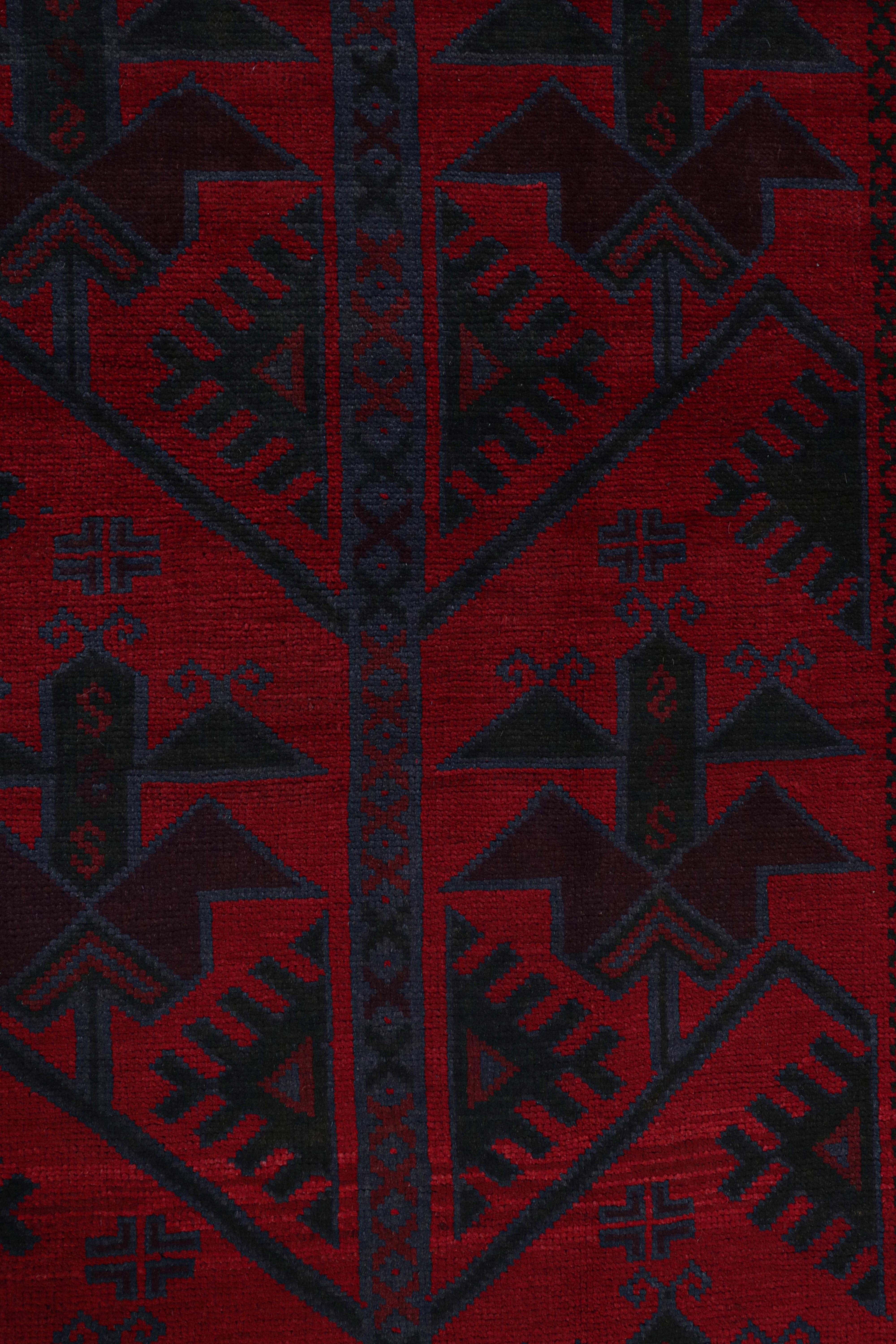 Mid-20th Century Vintage Baluch Tribal Rug in Red with Geometric Patterns, from Rug & Kilim For Sale