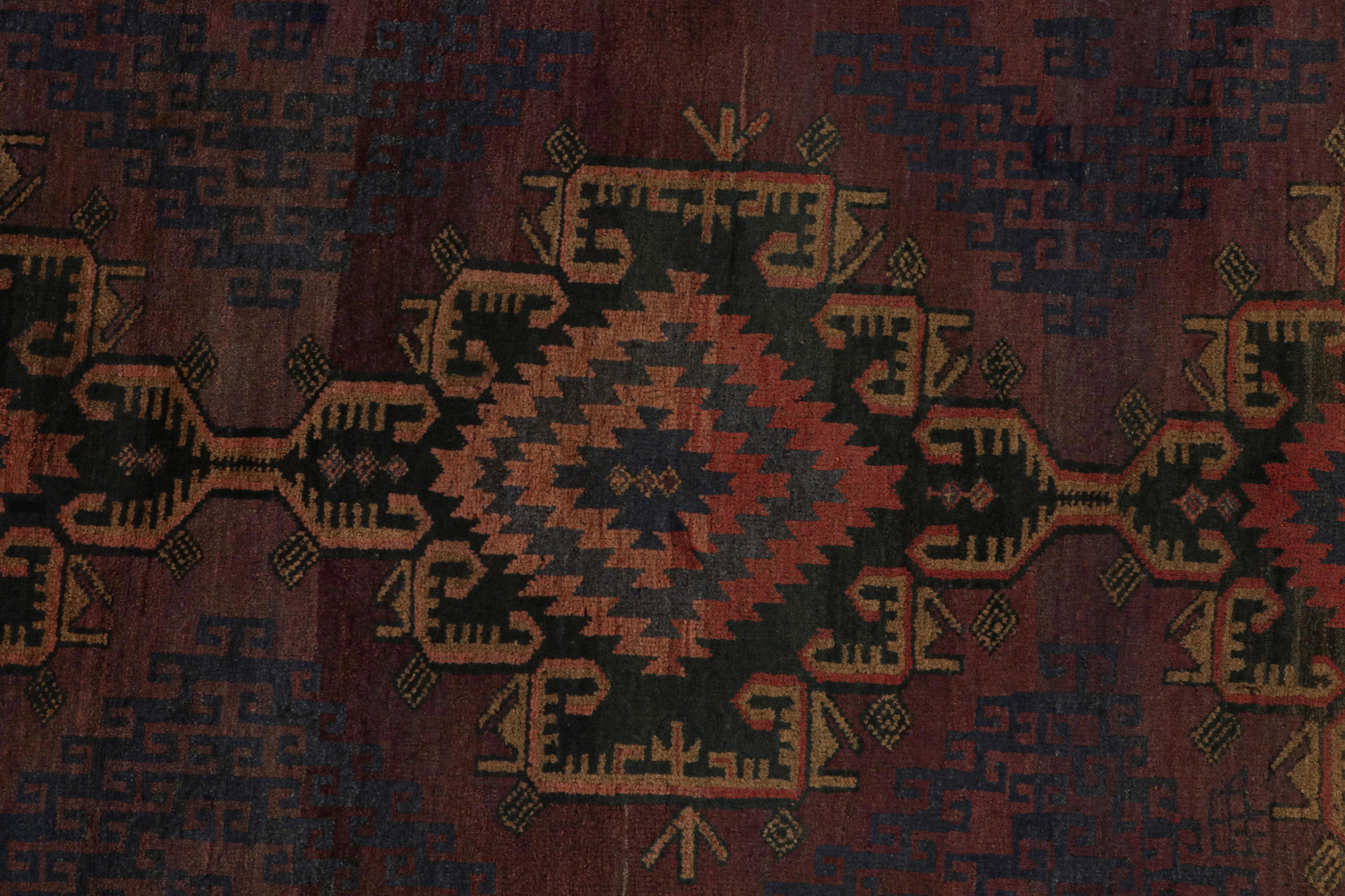 Mid-20th Century Vintage Baluch Tribal Rug with Red and Brown Medallions, from Rug & Kilim For Sale