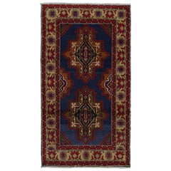 Vintage Baluch Tribal Runner in Red, Blue & Brown Patterns by Rug & Kilim
