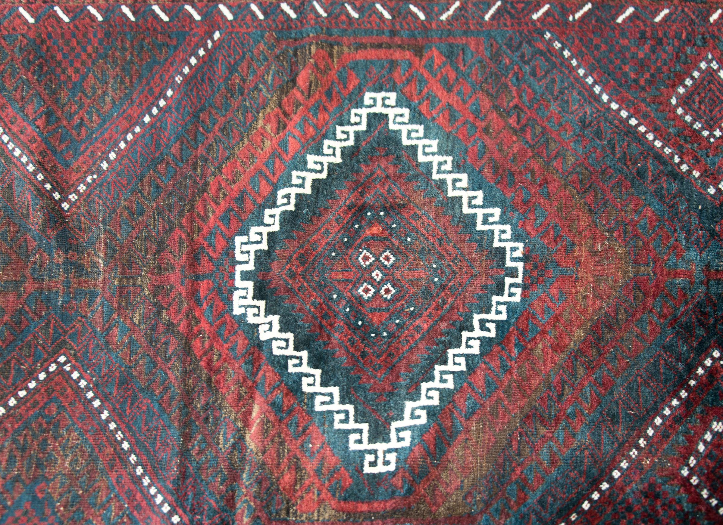 Afghan Vintage Baluchi Runner For Sale