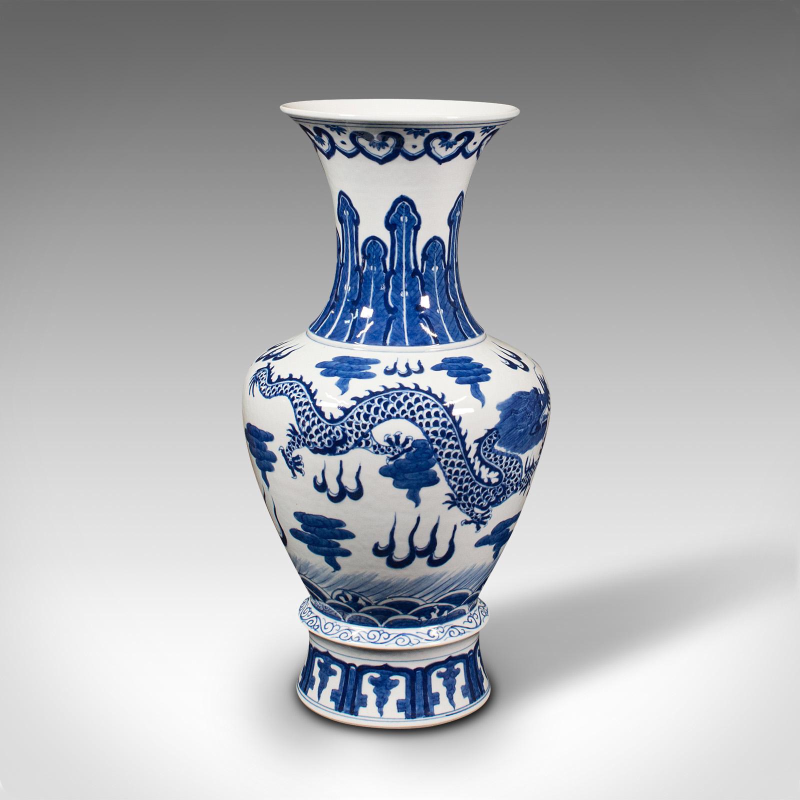 20th Century Vintage Baluster Vase, Chinese, Ceramic, Decorative, Display, Art Deco, C.1940 For Sale