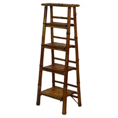 Antique Bamboo A-Frame Etagere or Book Stand