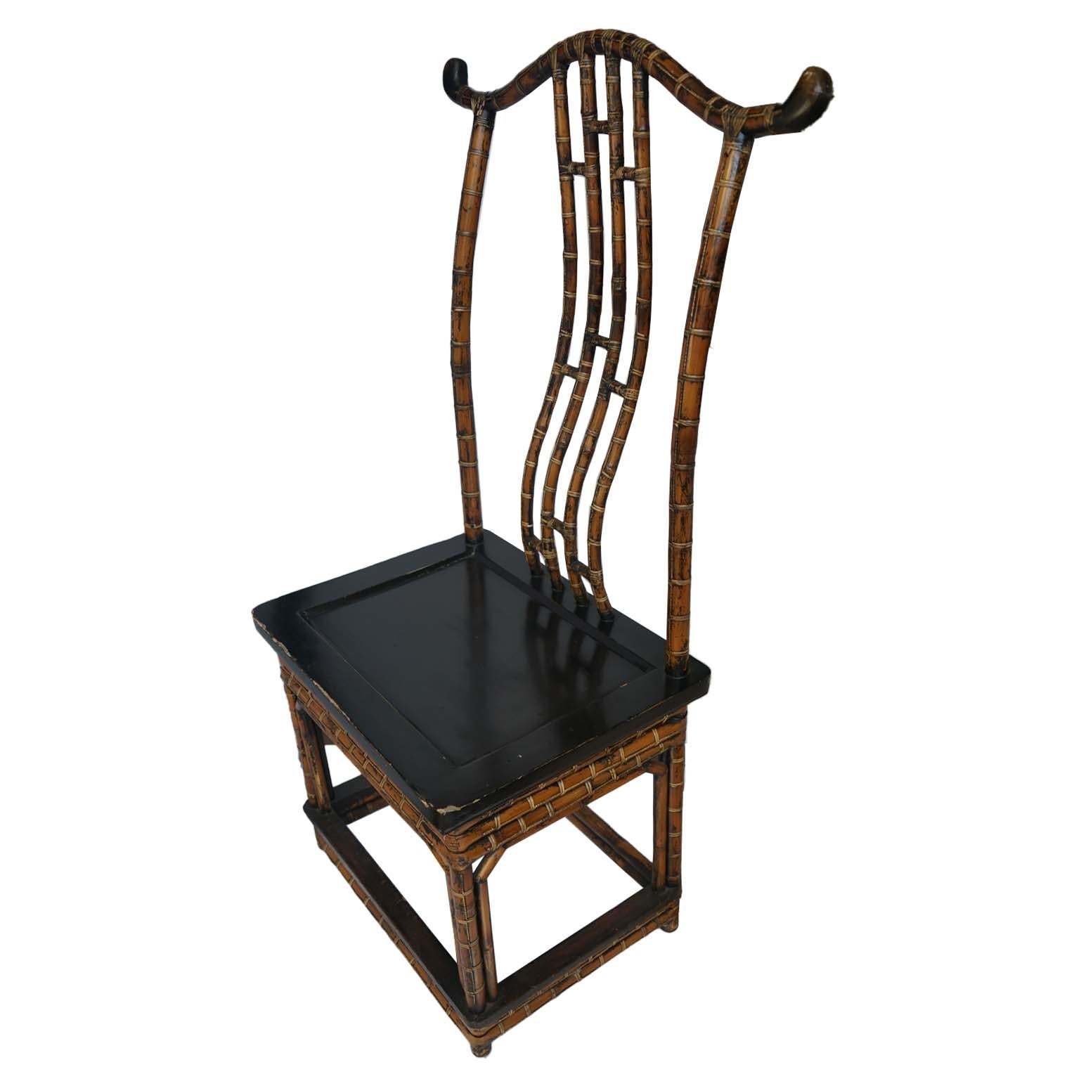 Unknown Antique Bamboo Accent Chair For Sale
