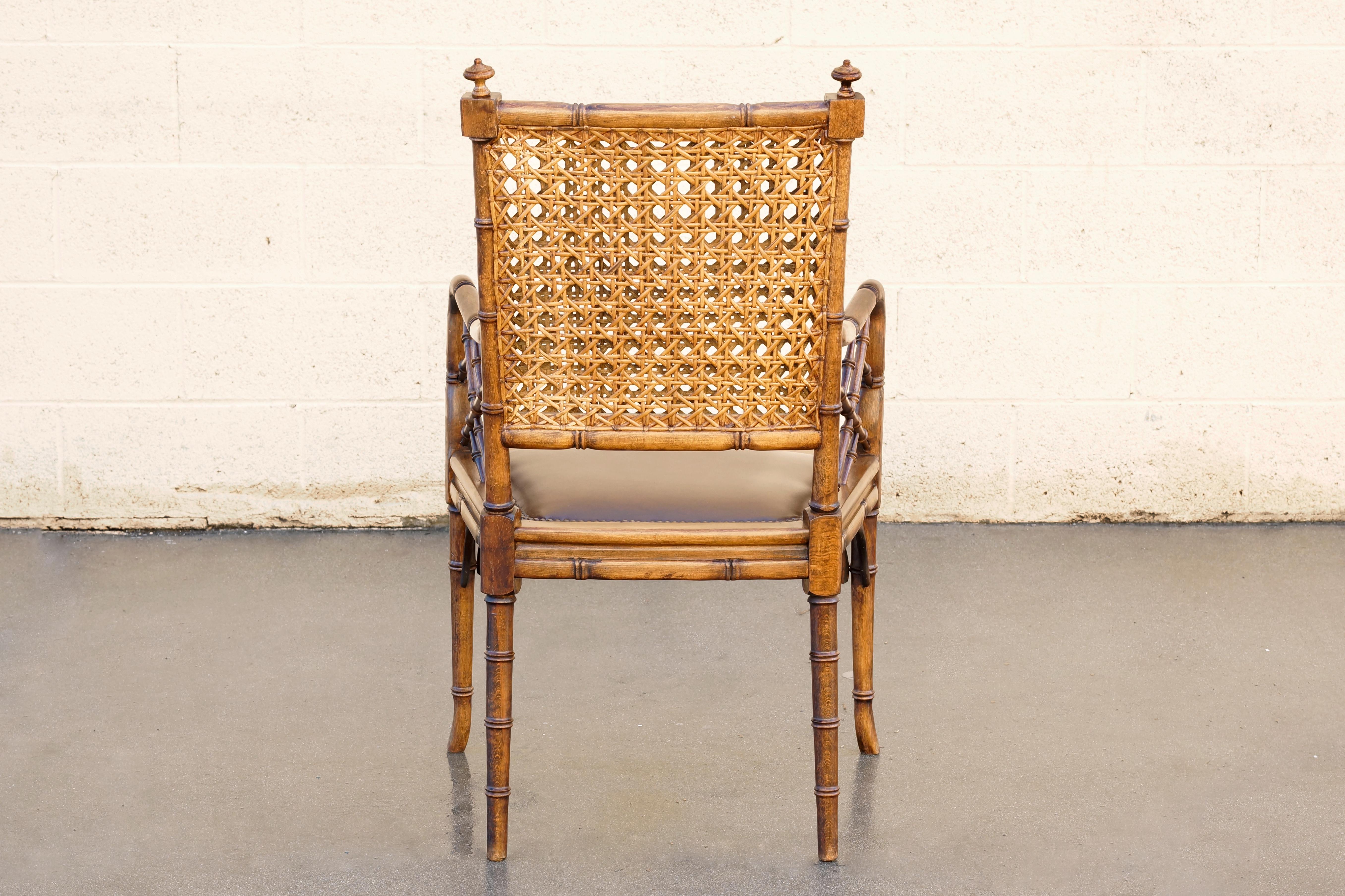 20th Century Vintage Bamboo and Cane Armchair