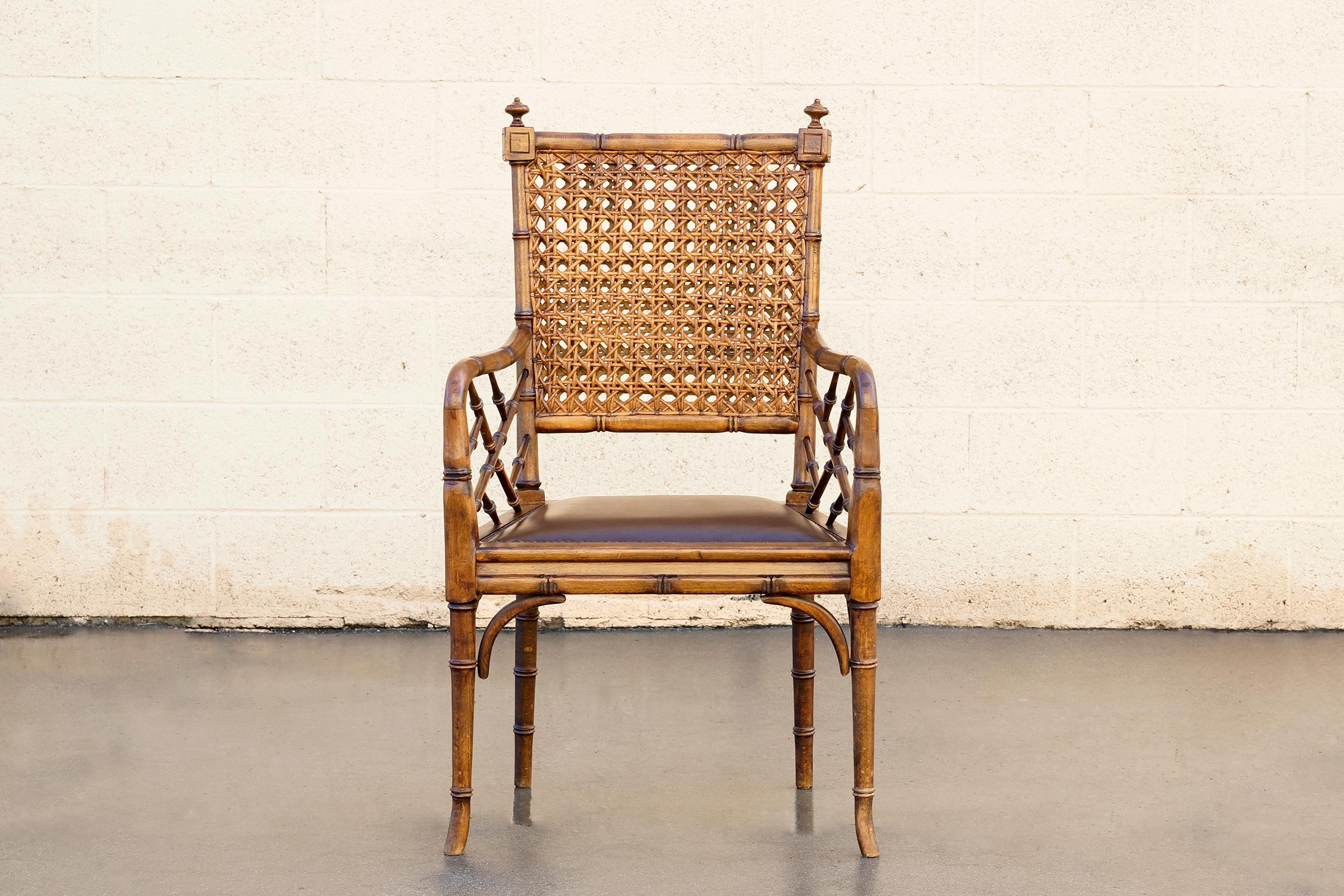 Vintage Bamboo and Cane Armchair 1