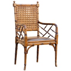 Vintage Bamboo and Cane Armchair