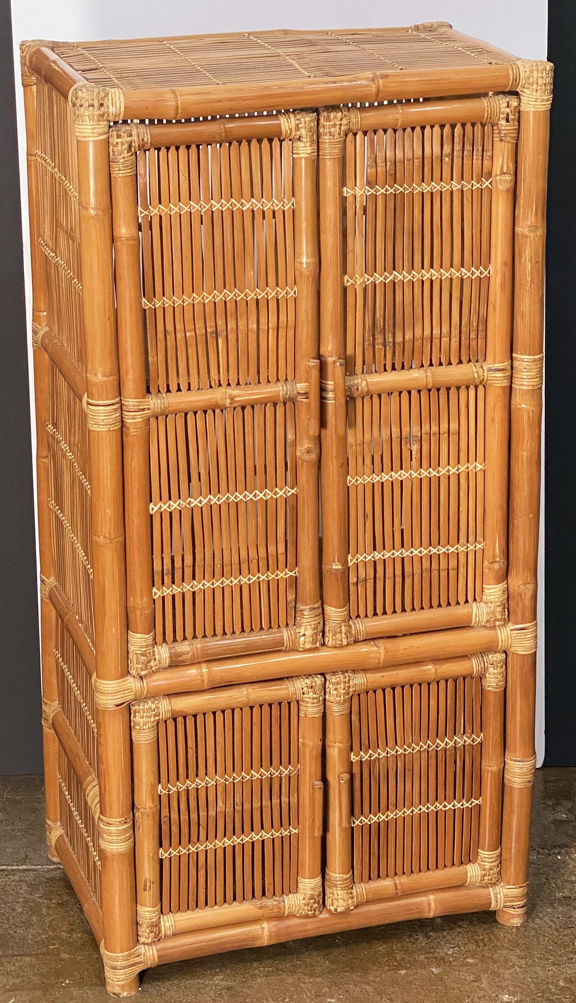 Vintage Bamboo and Rattan Armoire or Cabinet 11