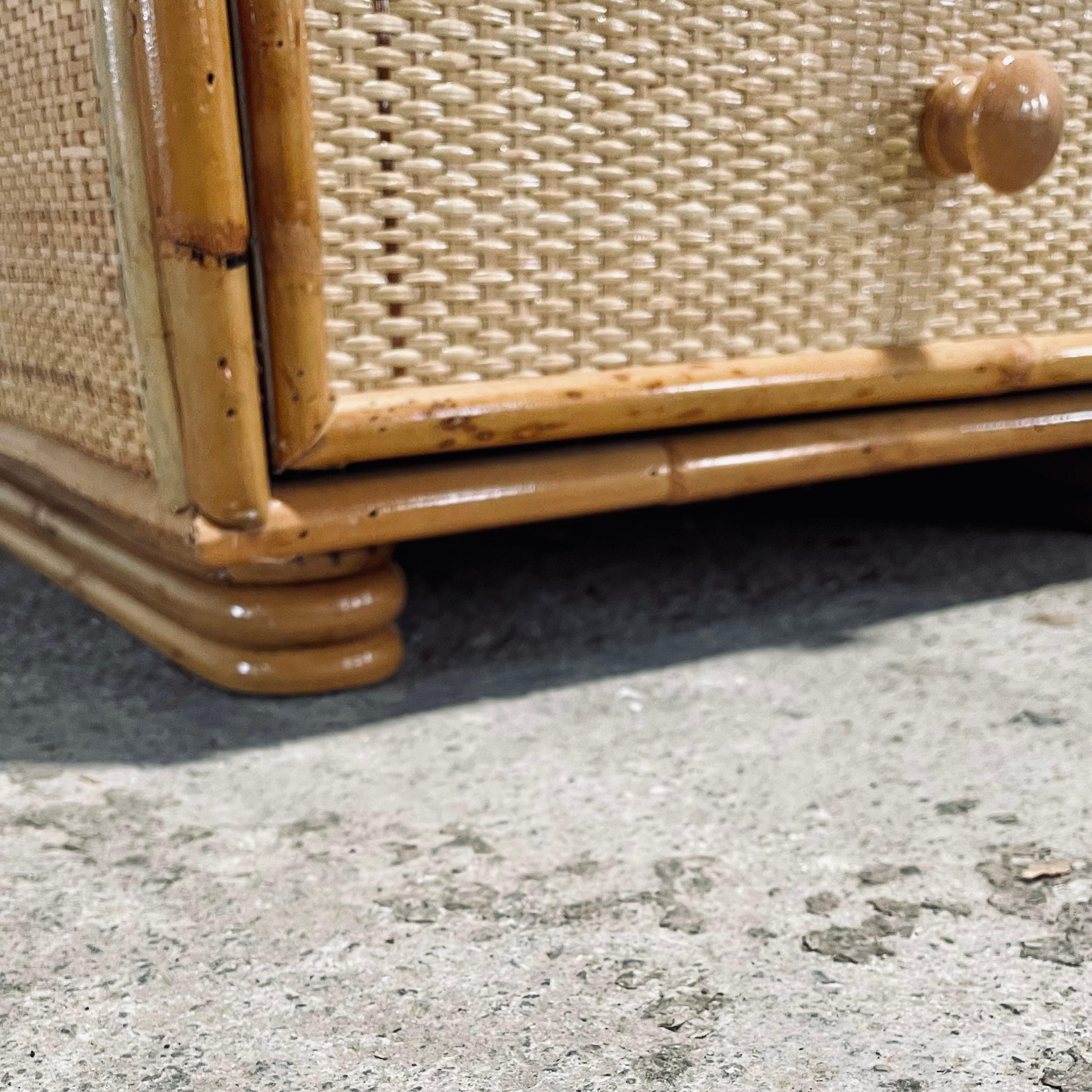 Vintage Bamboo and Rattan Chest of Drawers, Spain 1960s For Sale 3