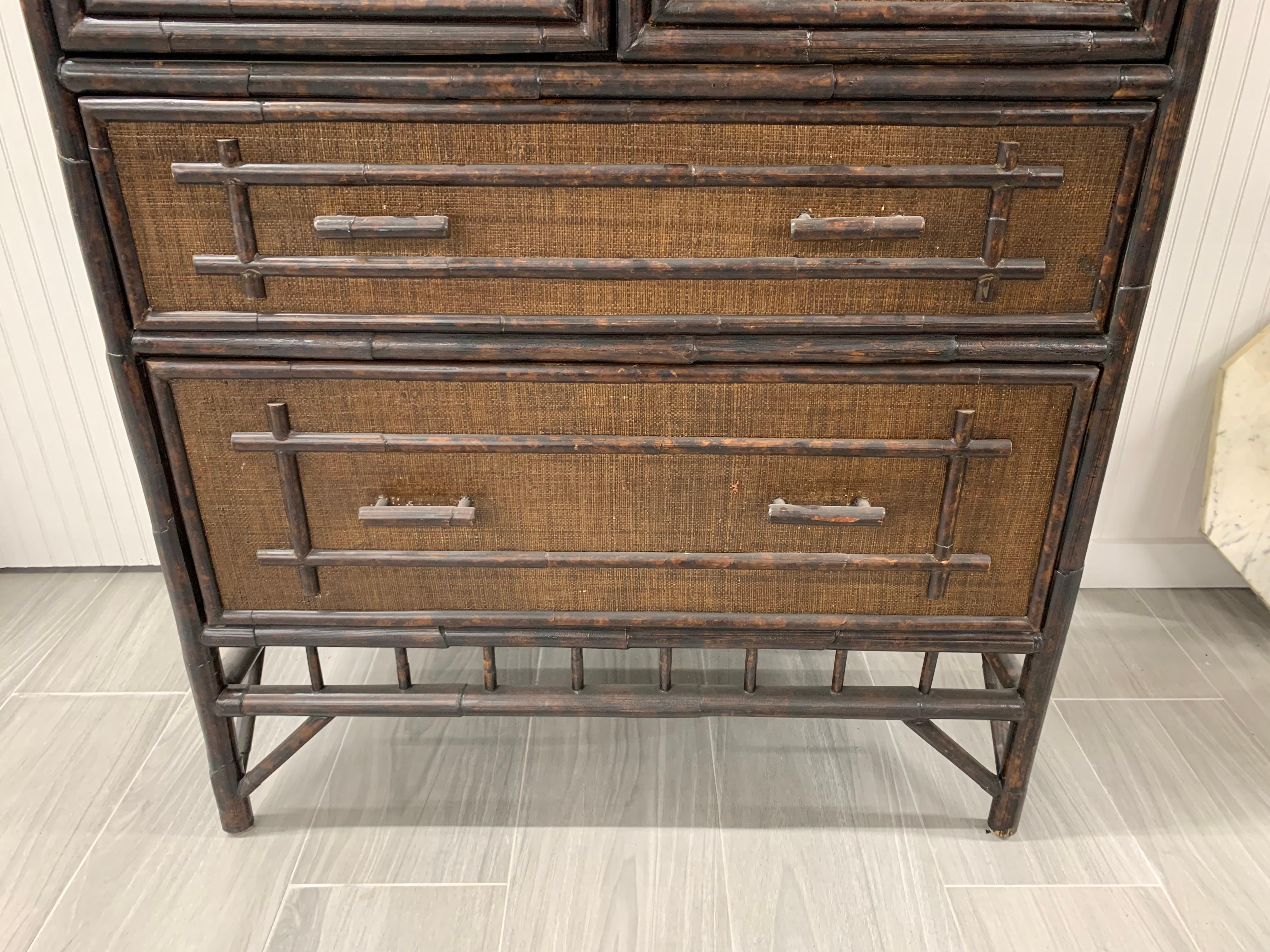 vintage bamboo armoire