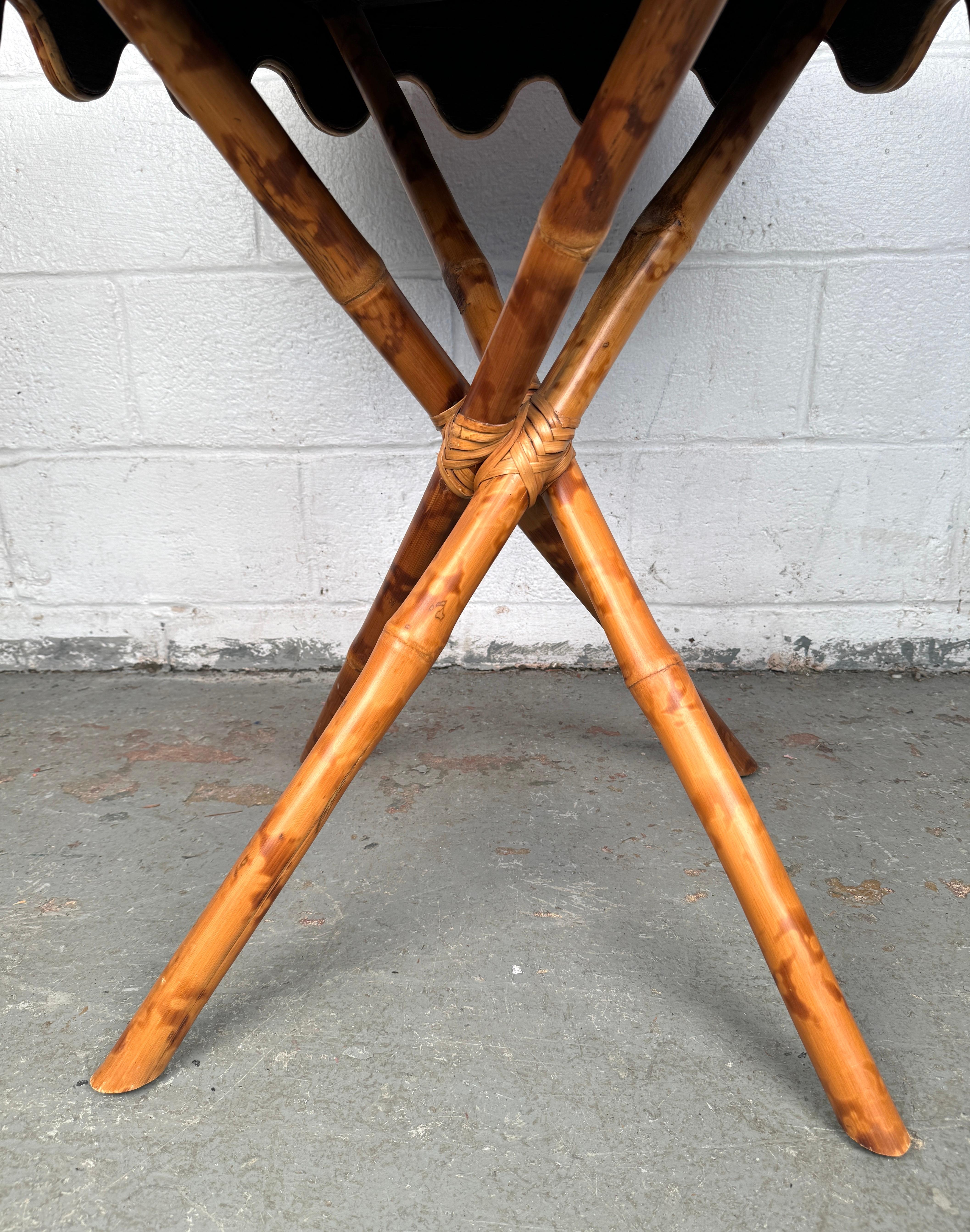 Vintage Bamboo and Rattan Cocktail Table For Sale 6