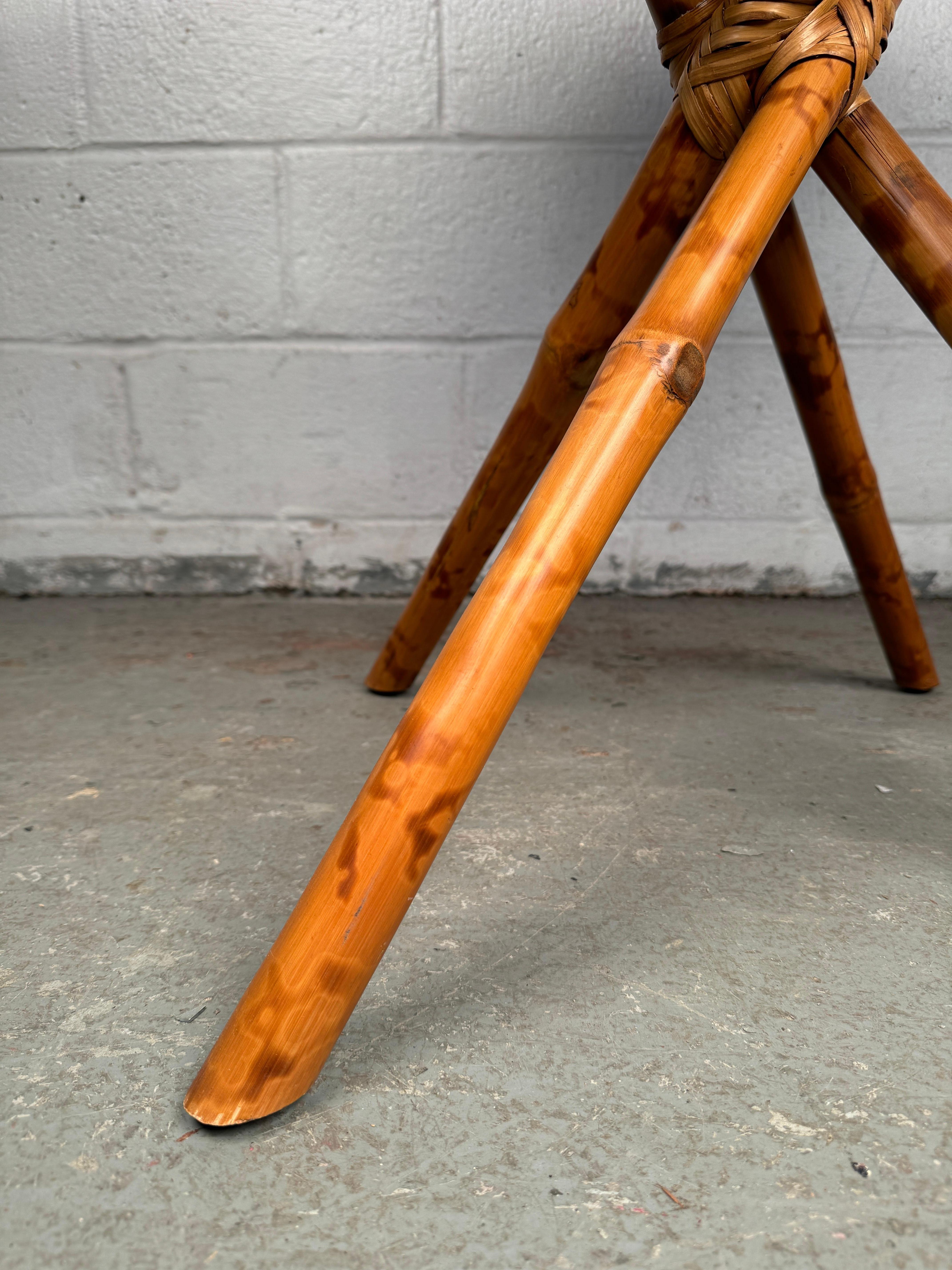 Vintage Bamboo and Rattan Cocktail Table For Sale 7