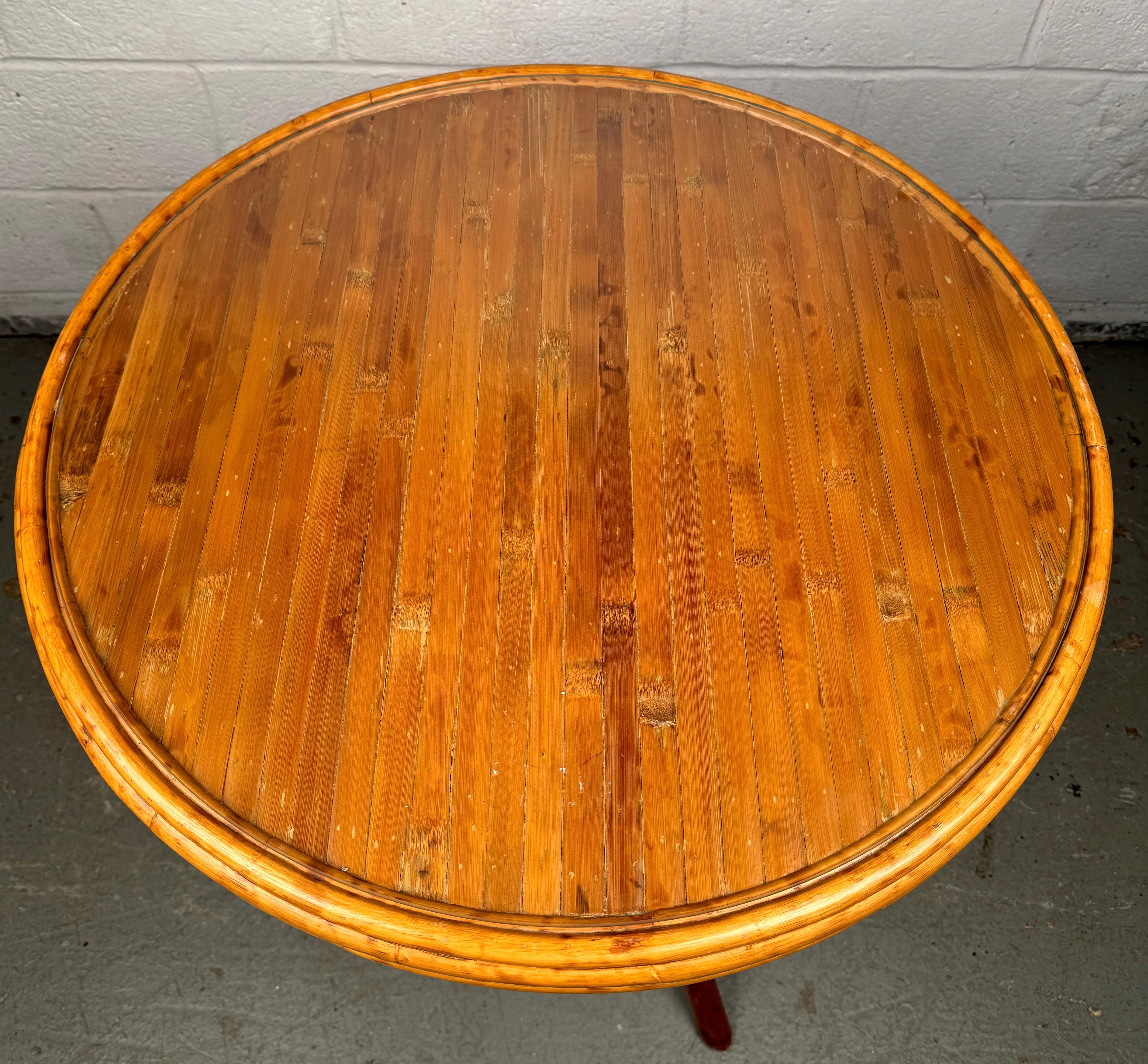 Vintage Bamboo and Rattan Cocktail Table For Sale 1