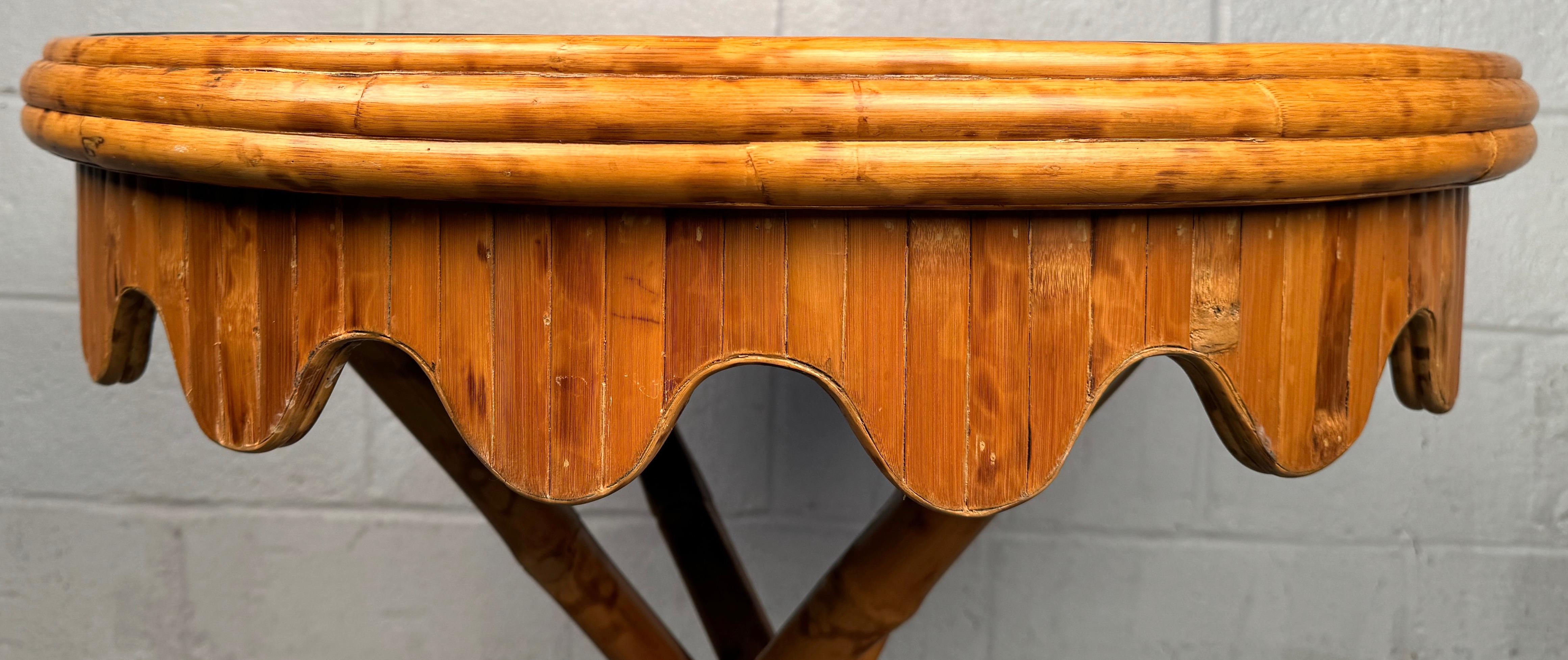 Vintage Bamboo and Rattan Cocktail Table For Sale 2