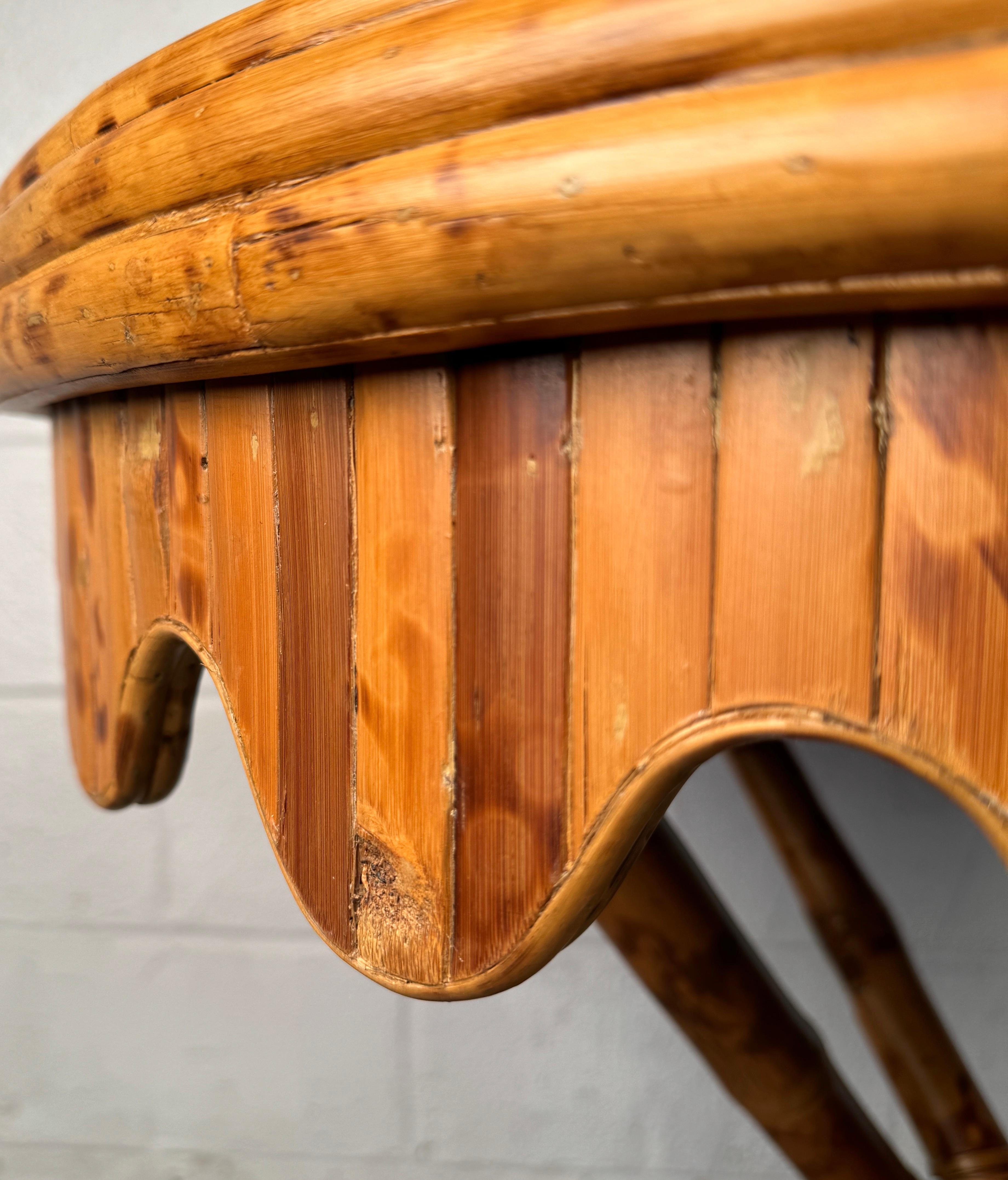Vintage Bamboo and Rattan Cocktail Table For Sale 4