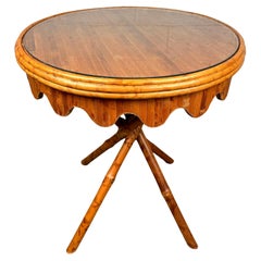 Vintage Bamboo and Rattan Cocktail Table