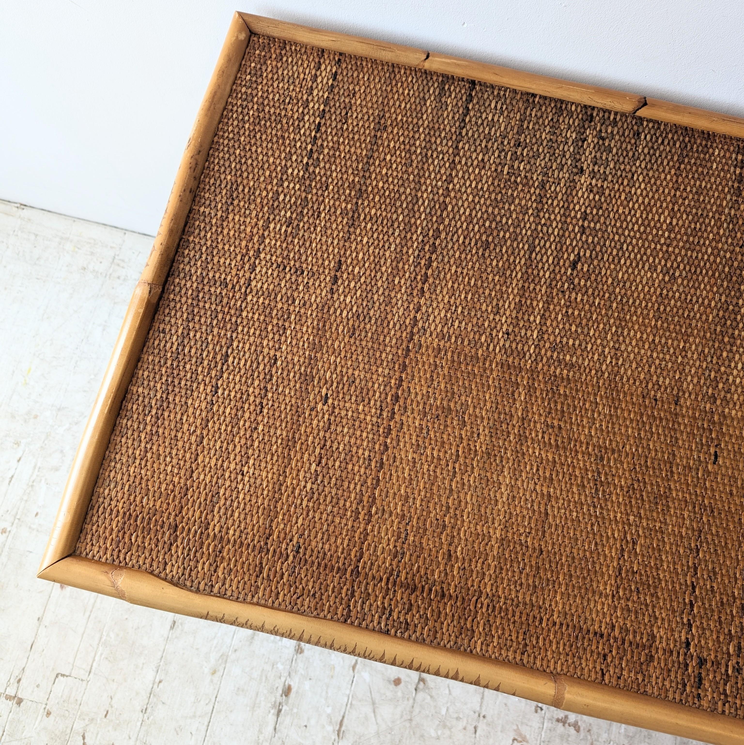 Vintage bamboo and rattan desk / dressing table by Dal Vera, Italy 1970s For Sale 6