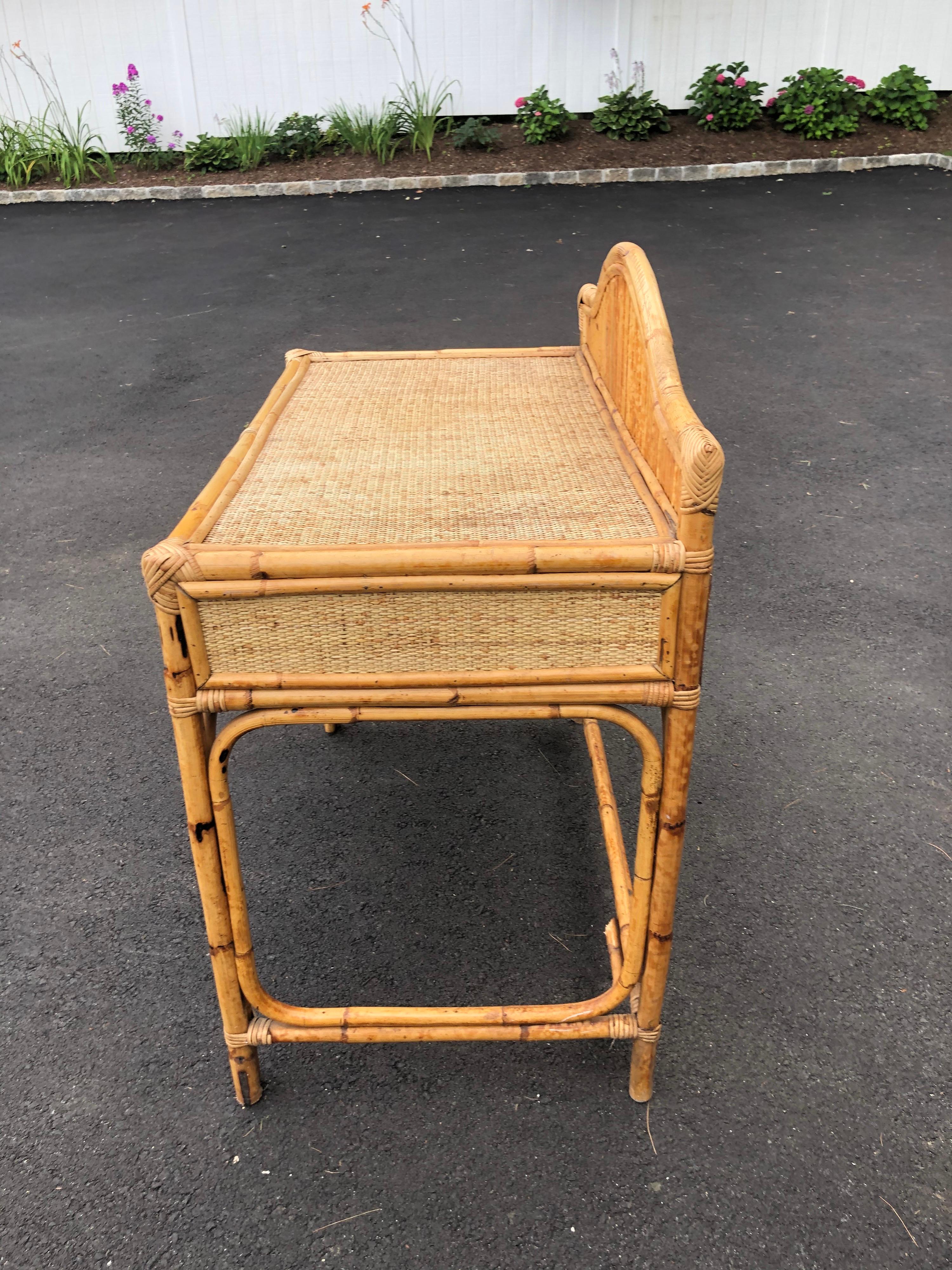 Vintage Bamboo and Rattan Desk 4