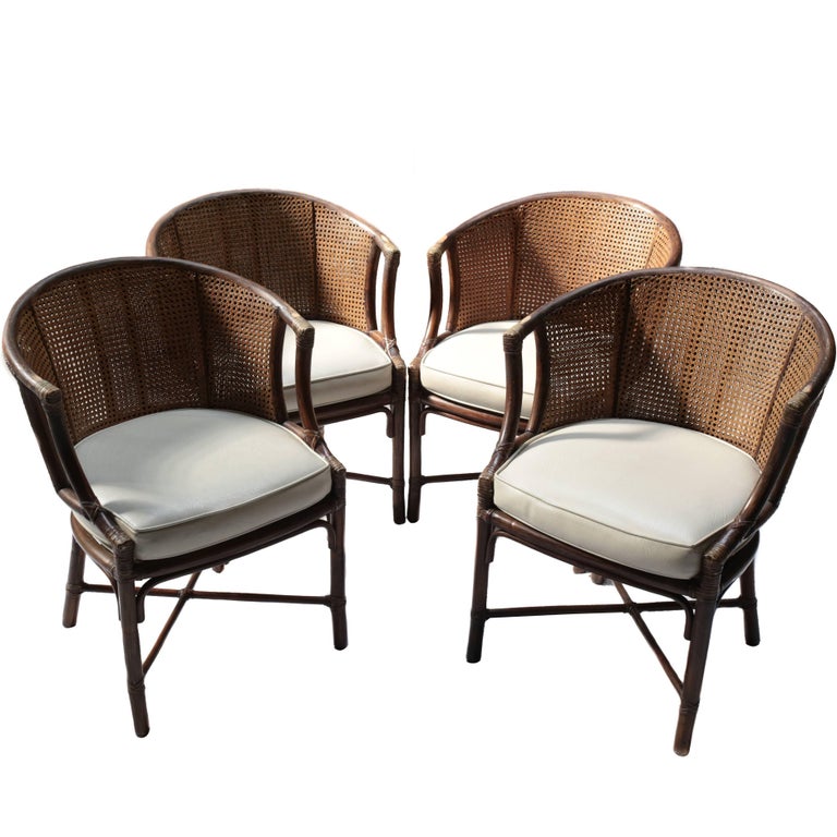 Vintage Bamboo and Rattan Dining Chairs by McGuire at 1stDibs
