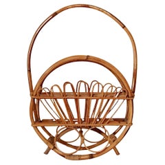 Revistero vintage de bambú, Italia, años 60