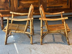Vintage bamboo and rattan set 2 sofas and 2 armchairs Dal Vera 1970