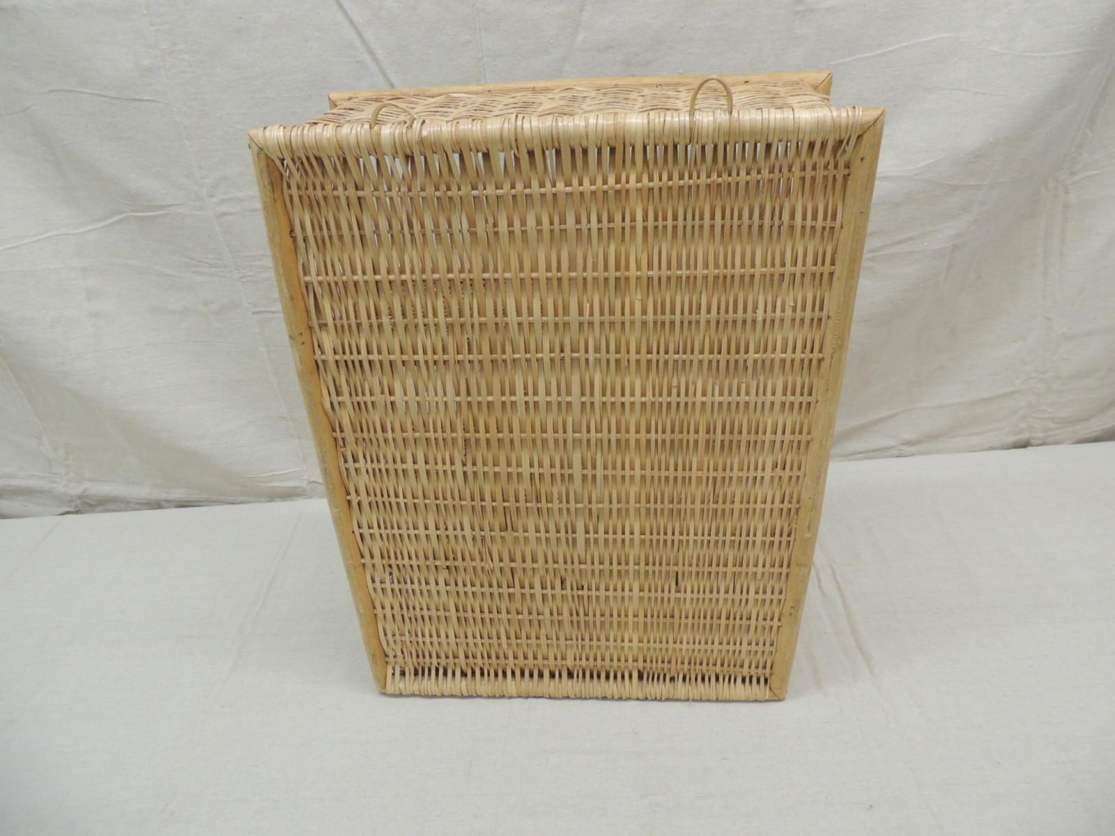 Bohemian Vintage Bamboo and Rattan Wall Cabinet with Shelf