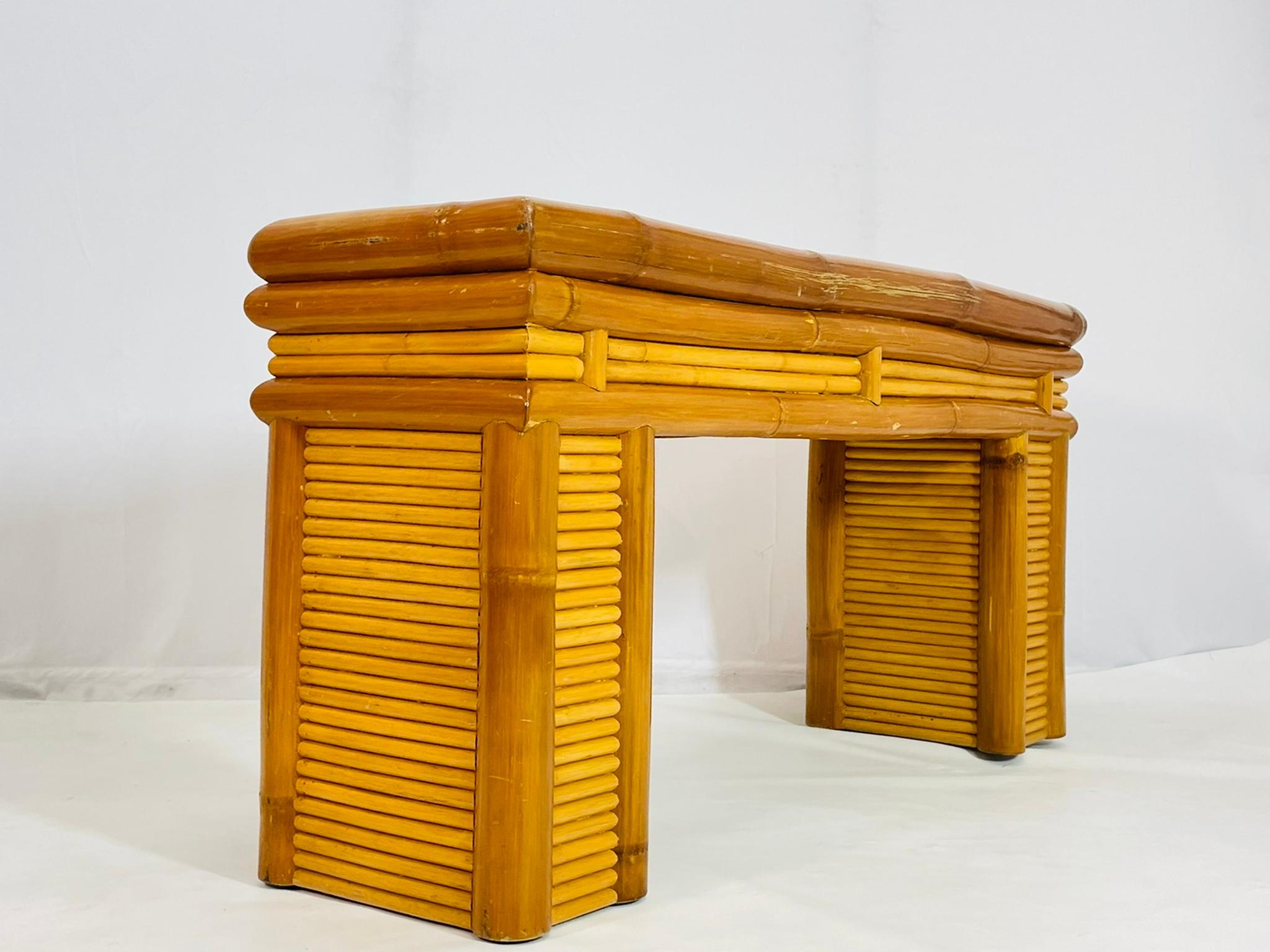Konsolentisch aus Bambus und geteiltem Rattan, Philippinen, 1970er Jahre im Angebot 3